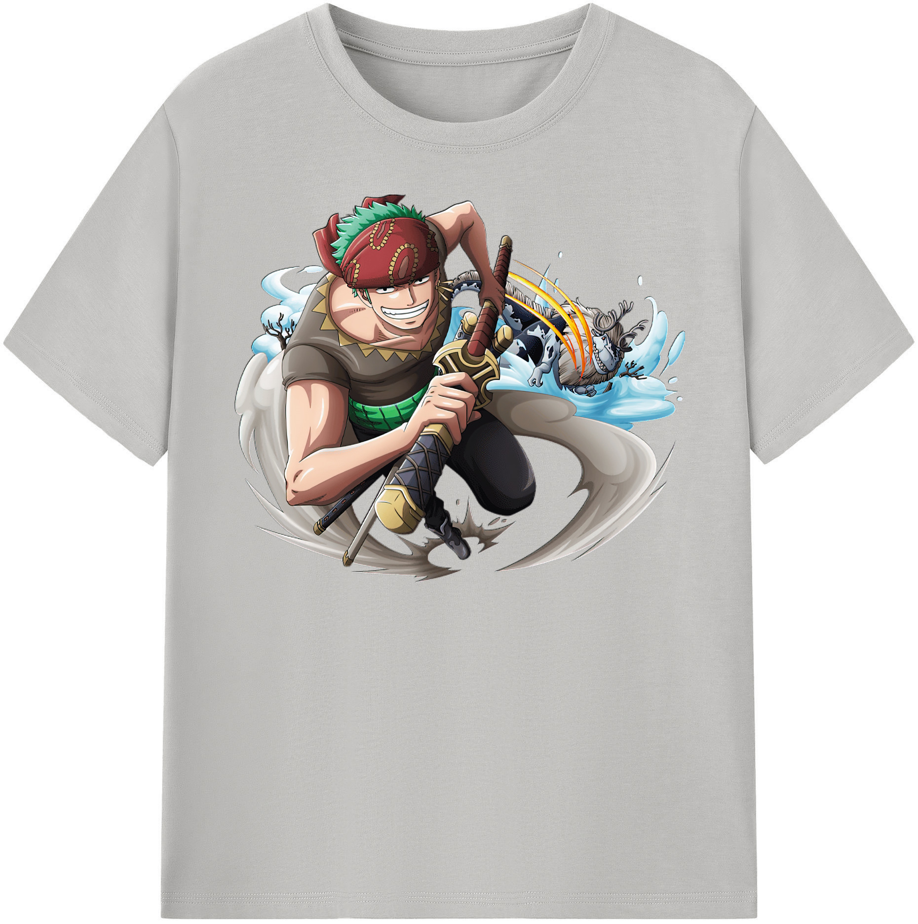 ワンピース ロロノア・ゾロ ONE PIECE Roronoa Zoro 綿100％半袖Tシャツ（フロントプリント）
