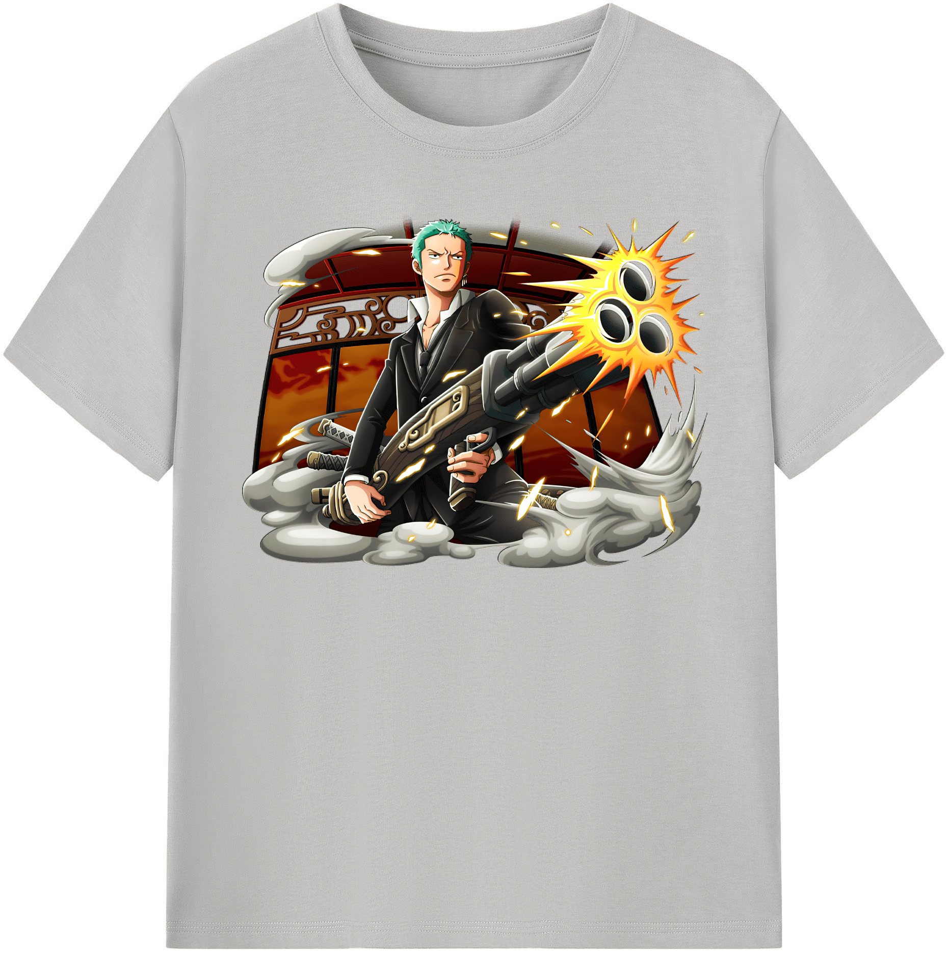 ワンピース ロロノア・ゾロ ONE PIECE Roronoa Zoro 綿100％半袖Tシャツ（フロントプリント）