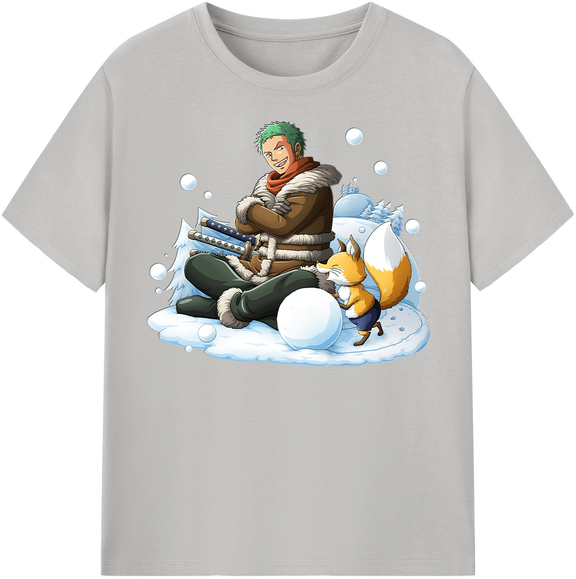 ワンピース ロロノア・ゾロ ONE PIECE Roronoa Zoro 綿100％半袖Tシャツ（フロントプリント）