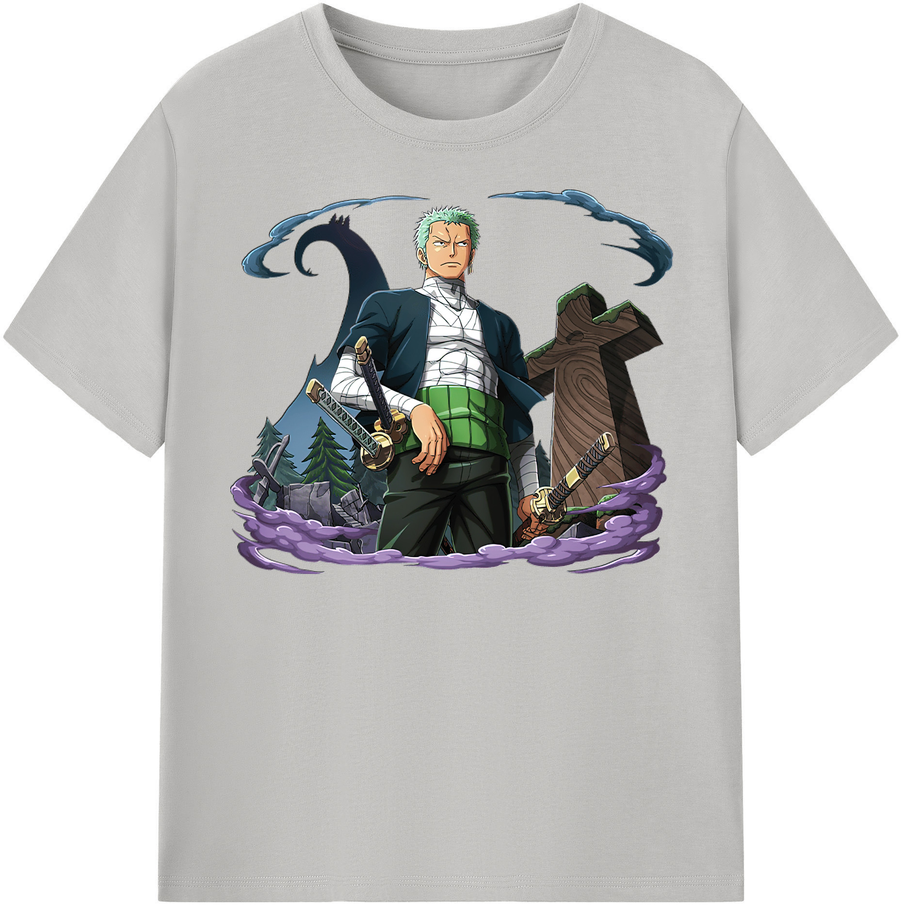 ワンピース ロロノア・ゾロ ONE PIECE Roronoa Zoro 綿100％半袖Tシャツ（フロントプリント）