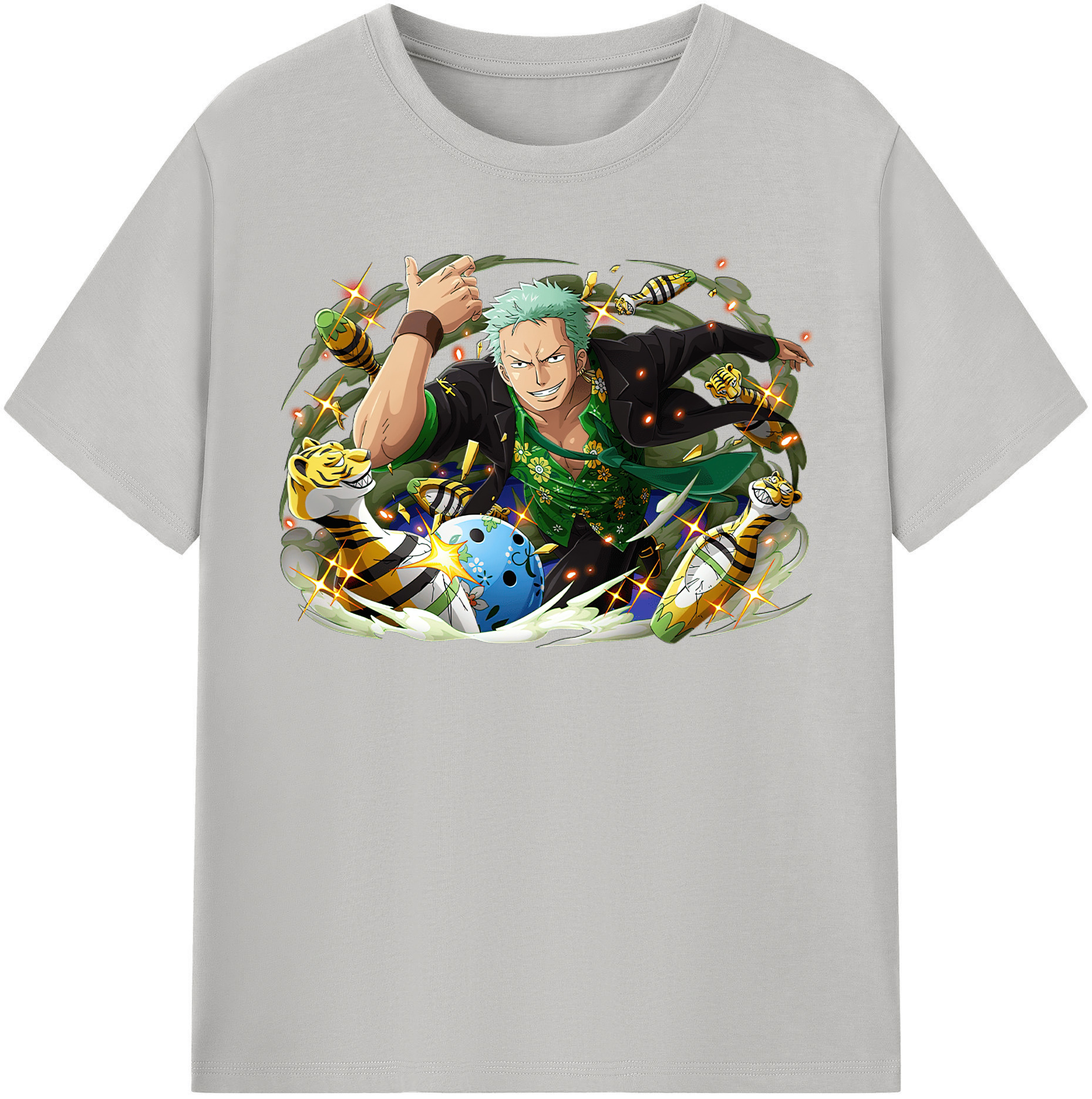 ワンピース ロロノア・ゾロ ONE PIECE Roronoa Zoro 綿100％半袖Tシャツ（フロントプリント）