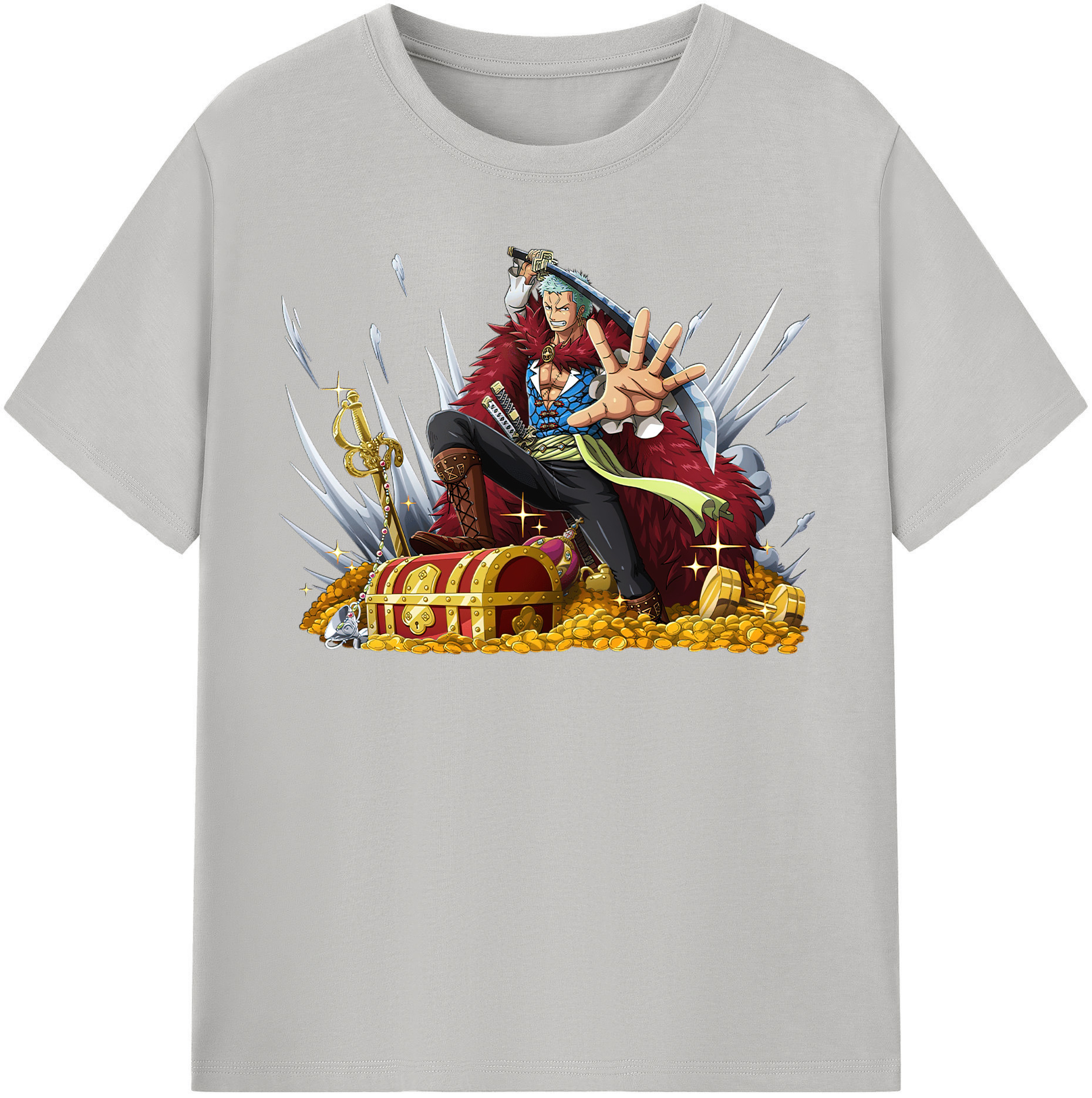 ワンピース ロロノア・ゾロ ONE PIECE Roronoa Zoro 綿100％半袖Tシャツ（フロントプリント）