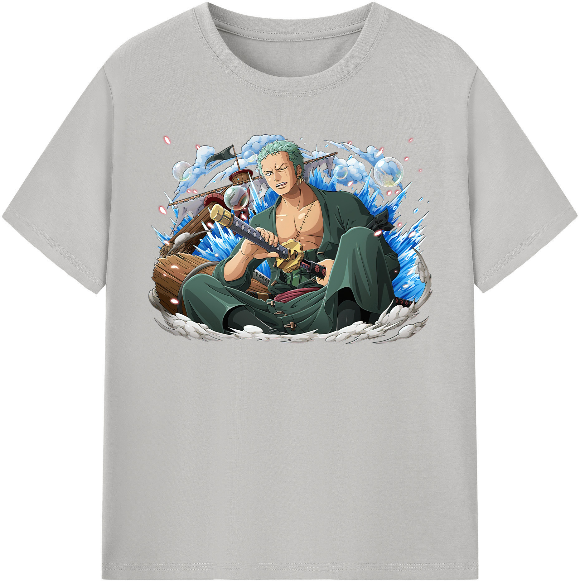 ワンピース ロロノア・ゾロ ONE PIECE Roronoa Zoro 綿100％半袖Tシャツ（フロントプリント）