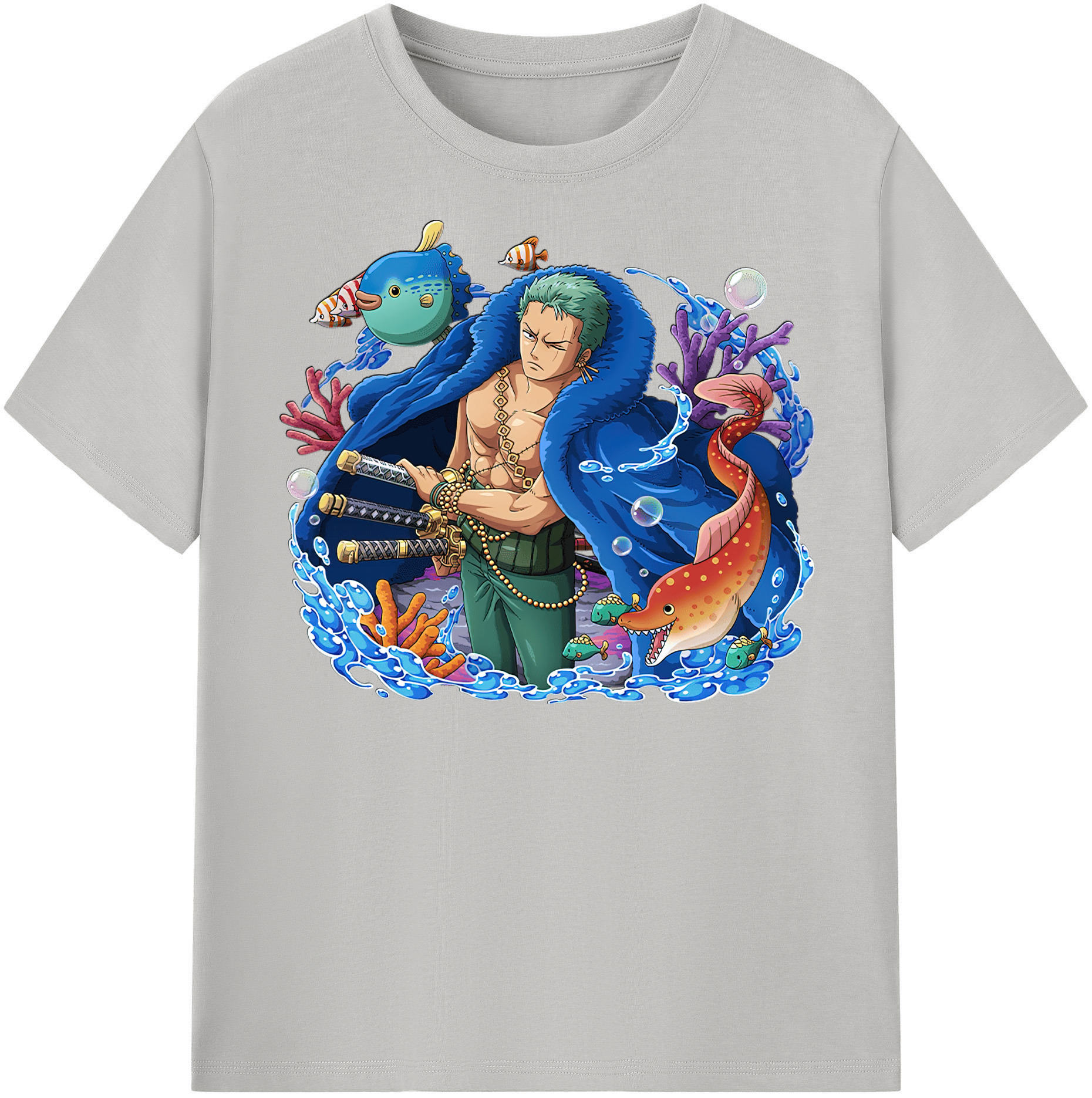 ワンピース ロロノア・ゾロ ONE PIECE Roronoa Zoro 綿100％半袖Tシャツ（フロントプリント）