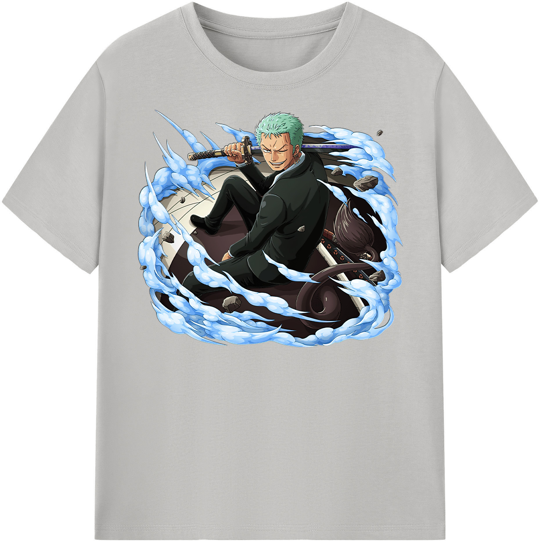 ワンピース ロロノア・ゾロ ONE PIECE Roronoa Zoro 綿100％半袖Tシャツ（フロントプリント）