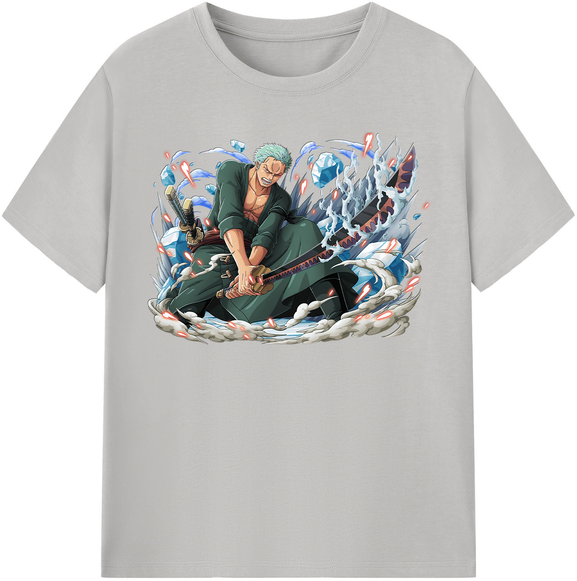 ワンピース ロロノア・ゾロ ONE PIECE Roronoa Zoro 綿100％半袖Tシャツ（フロントプリント）