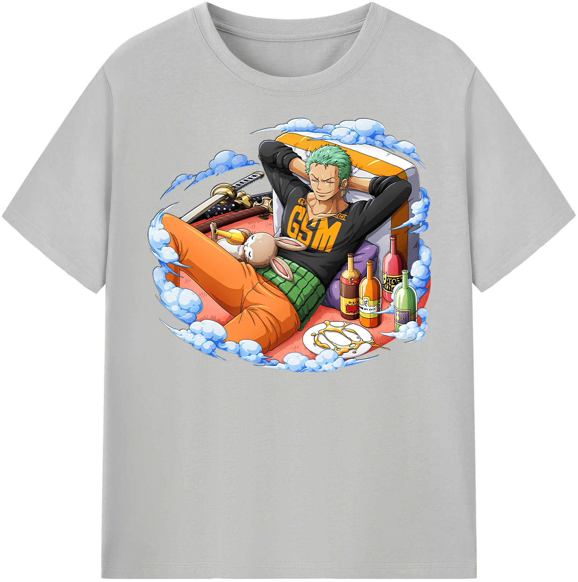 ワンピース ロロノア・ゾロ ONE PIECE Roronoa Zoro 綿100％半袖Tシャツ（フロントプリント）
