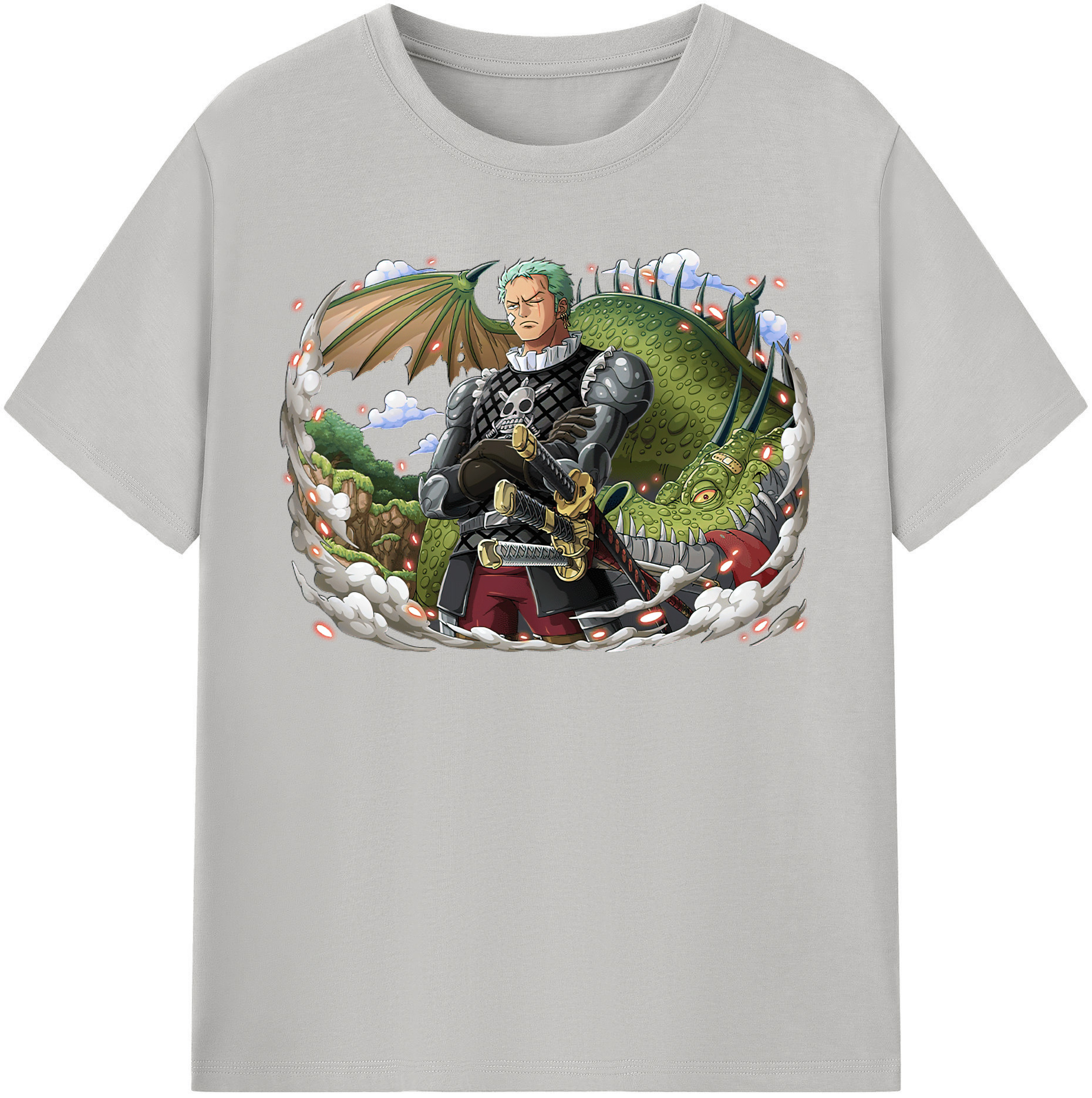 ワンピース ロロノア・ゾロ ONE PIECE Roronoa Zoro 綿100％半袖Tシャツ（フロントプリント）