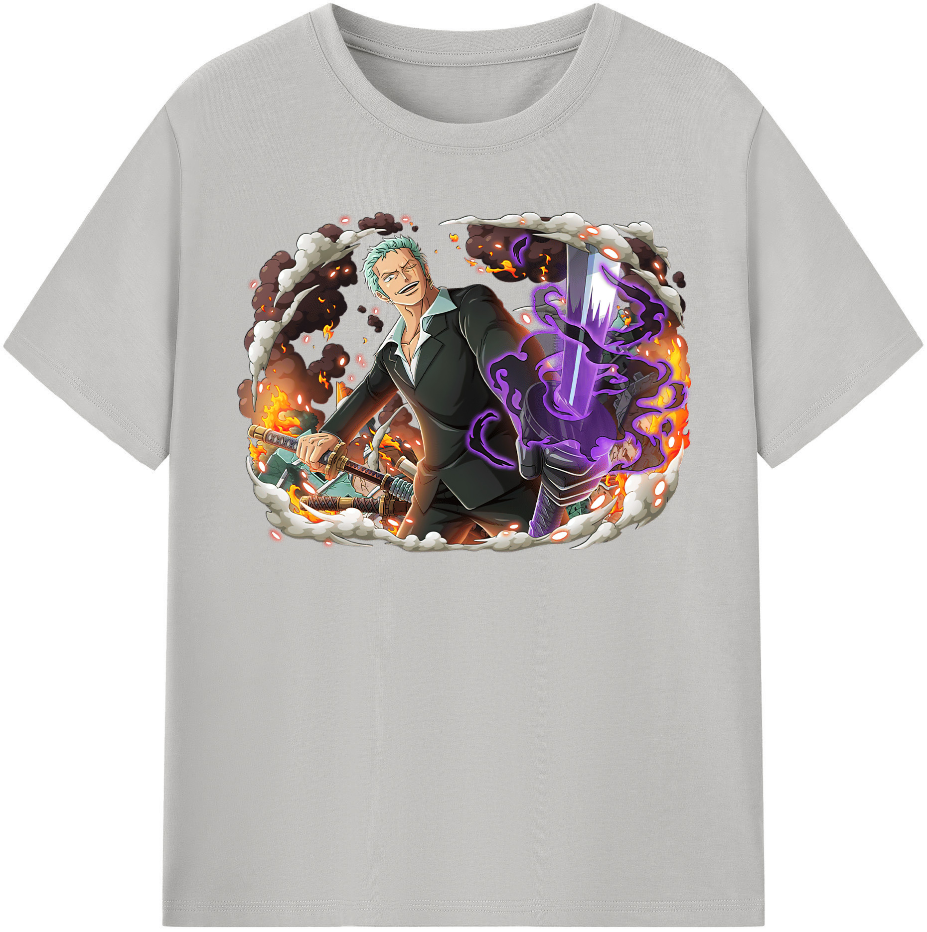ワンピース ロロノア・ゾロ ONE PIECE Roronoa Zoro 綿100％半袖Tシャツ（フロントプリント）
