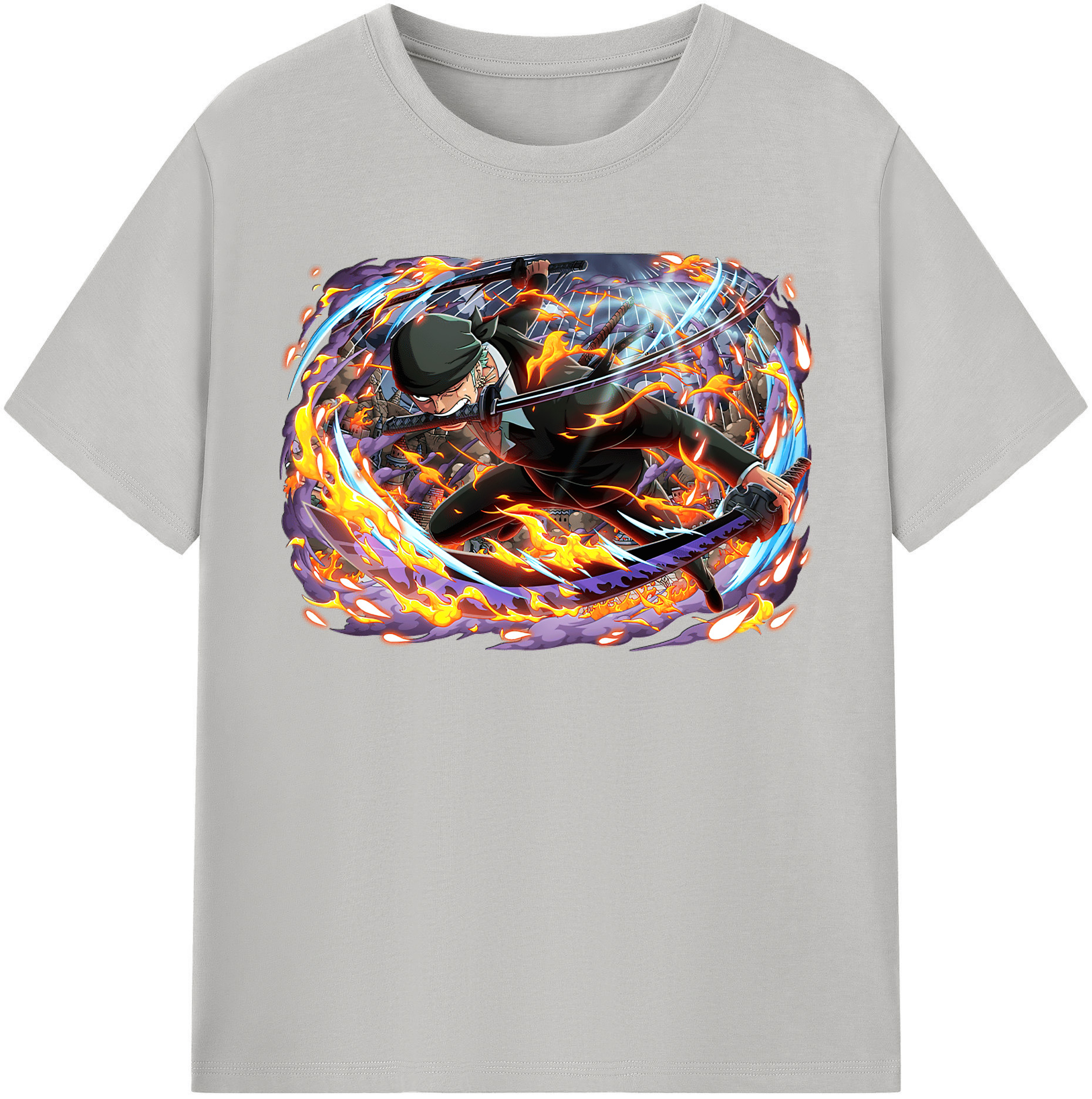 ワンピース ロロノア・ゾロ ONE PIECE Roronoa Zoro 綿100％半袖Tシャツ（フロントプリント）