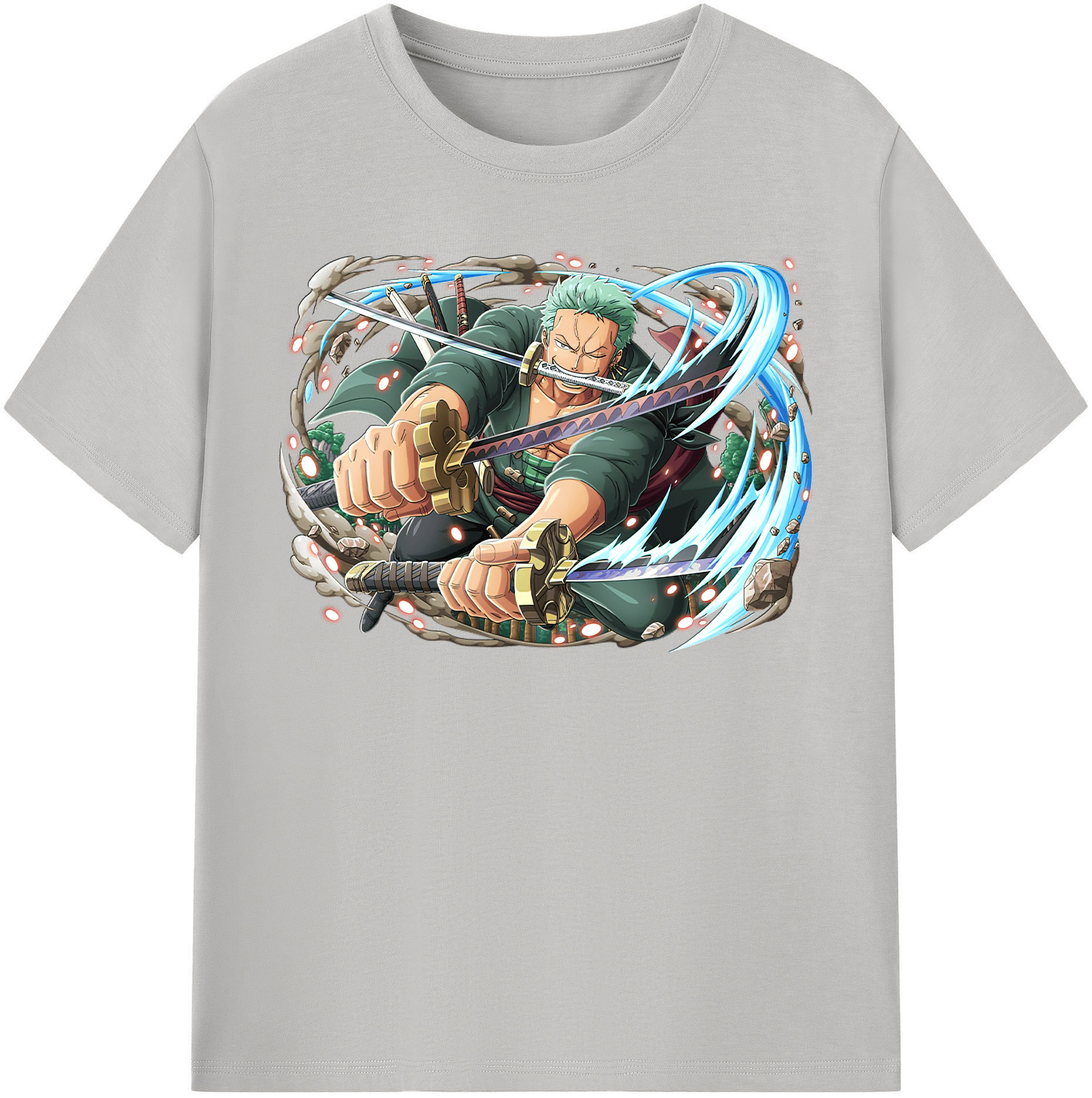 ワンピース ロロノア・ゾロ ONE PIECE Roronoa Zoro 綿100％半袖Tシャツ（フロントプリント）