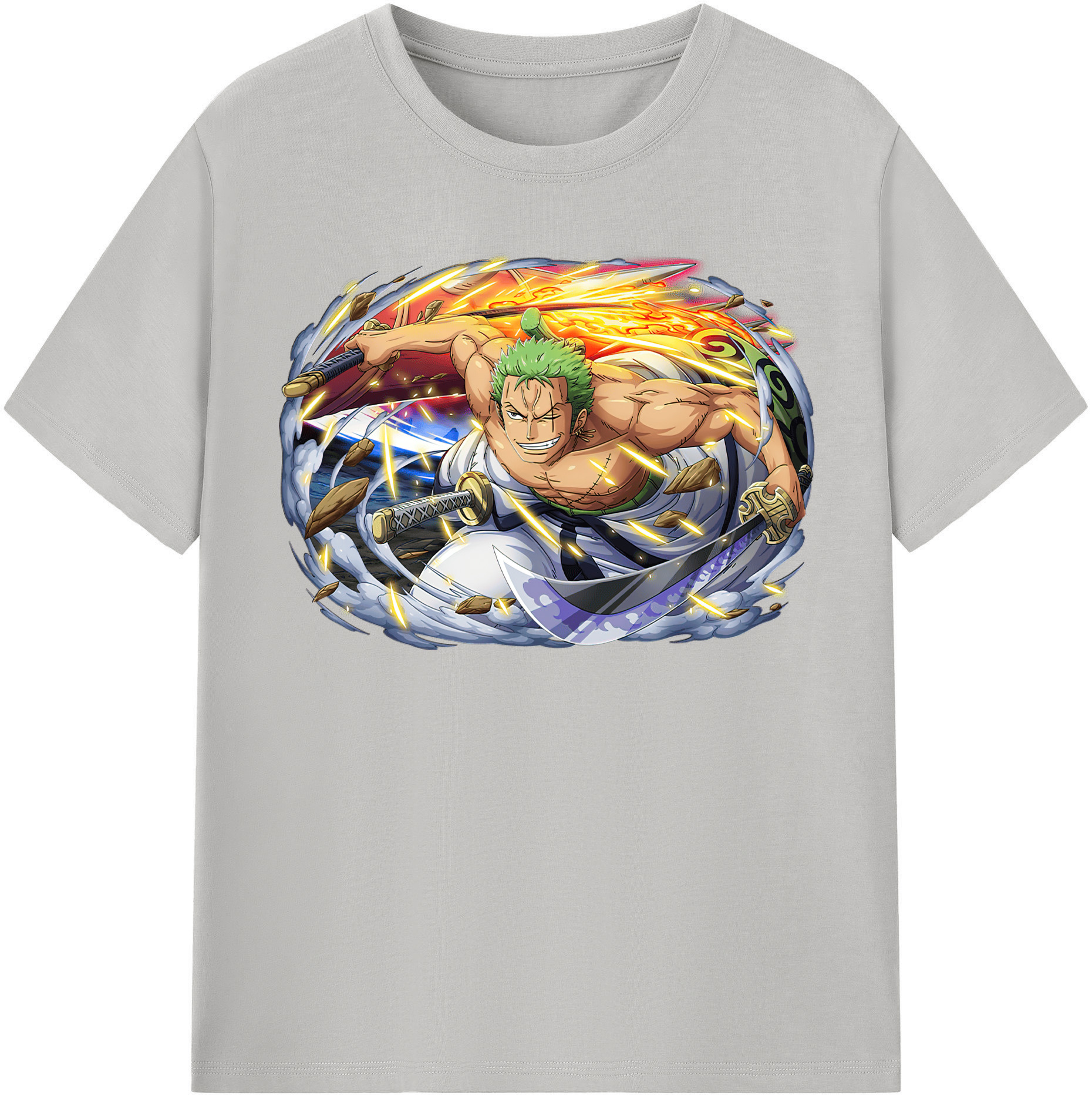ワンピース ロロノア・ゾロ ONE PIECE Roronoa Zoro 綿100％半袖Tシャツ（フロントプリント）