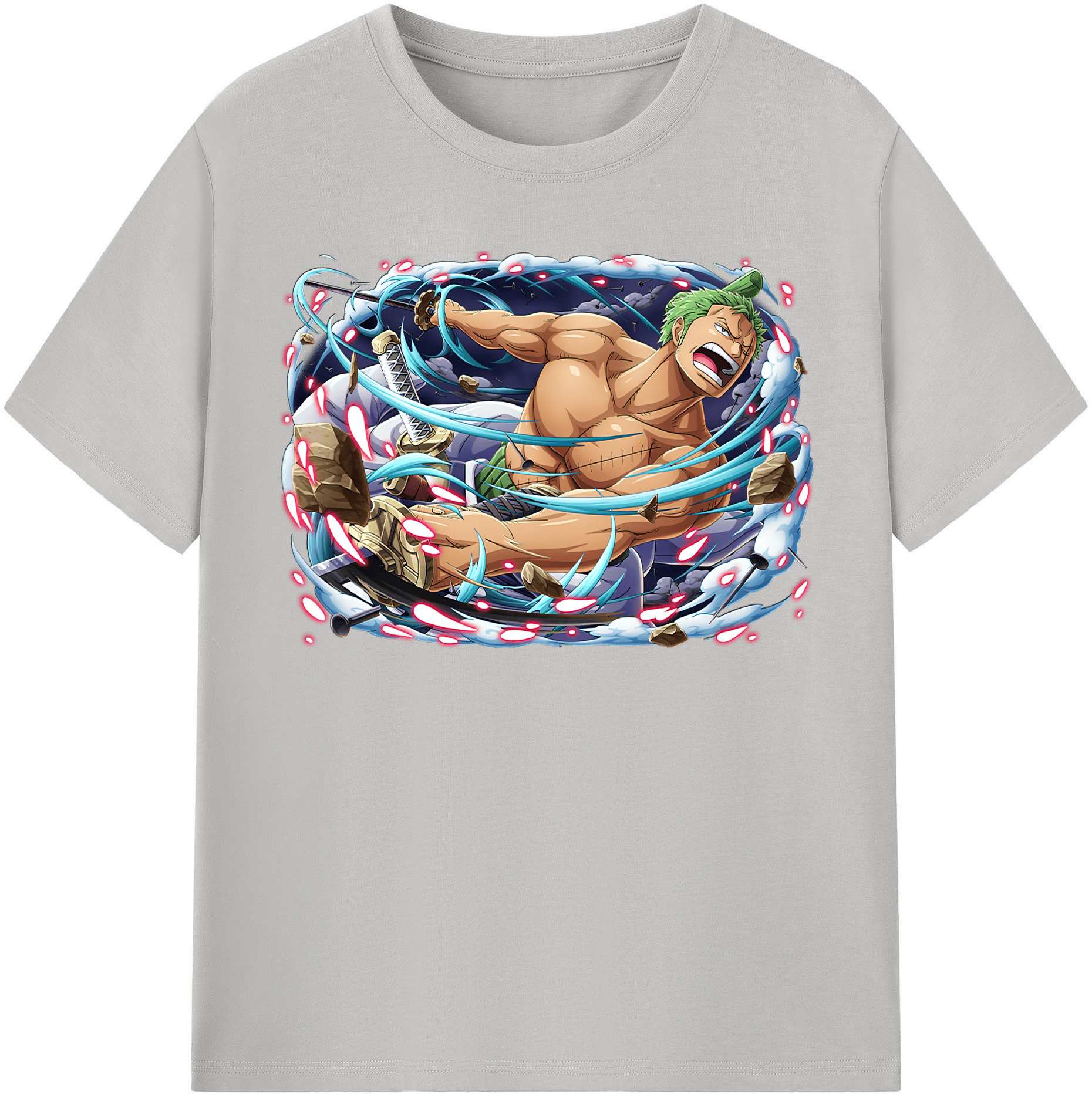 ワンピース ロロノア・ゾロ ONE PIECE Roronoa Zoro 綿100％半袖Tシャツ（フロントプリント）