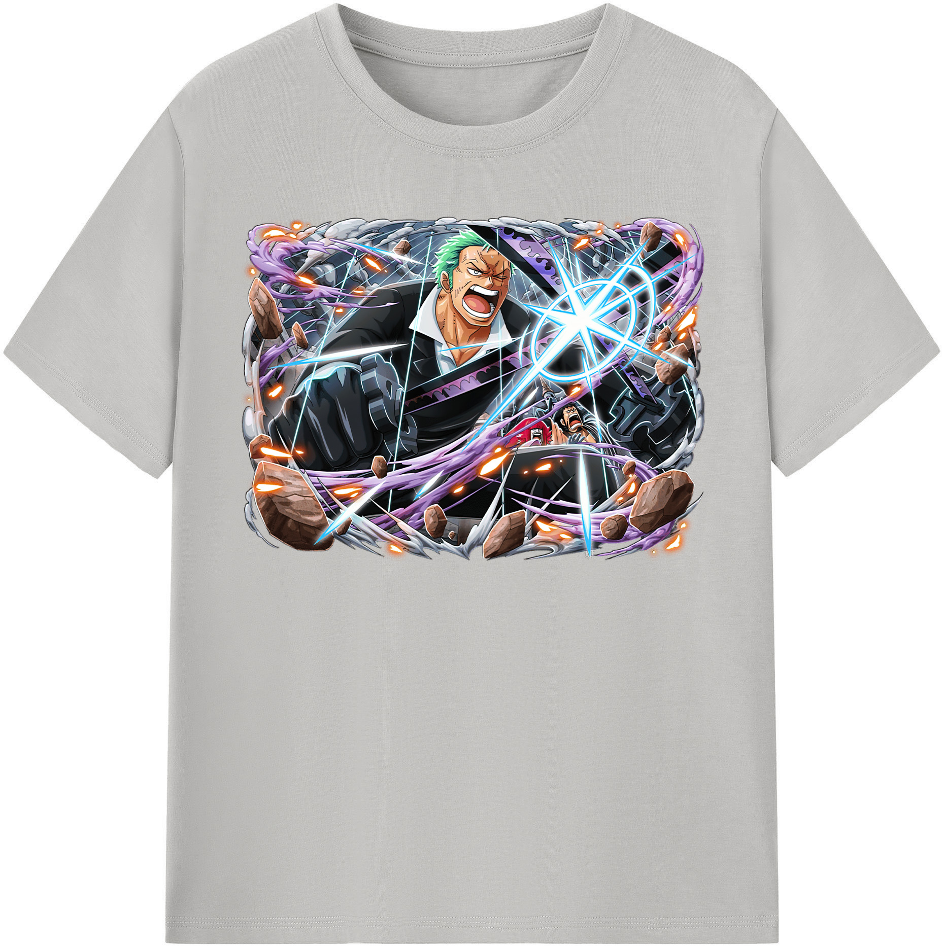 ワンピース ロロノア・ゾロ ONE PIECE Roronoa Zoro 綿100％半袖Tシャツ（フロントプリント）
