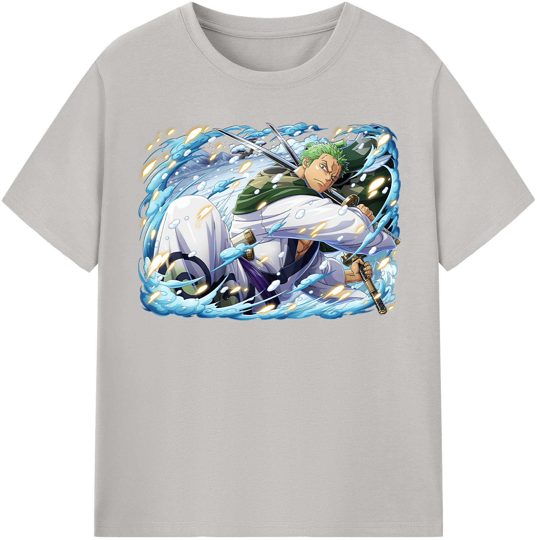 ワンピース ロロノア・ゾロ ONE PIECE Roronoa Zoro 綿100％半袖Tシャツ（フロントプリント）