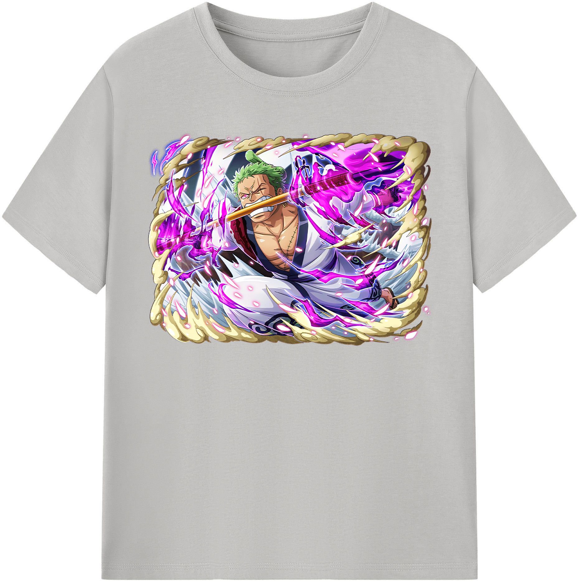 ワンピース ロロノア・ゾロ ONE PIECE Roronoa Zoro 綿100％半袖Tシャツ（フロントプリント）