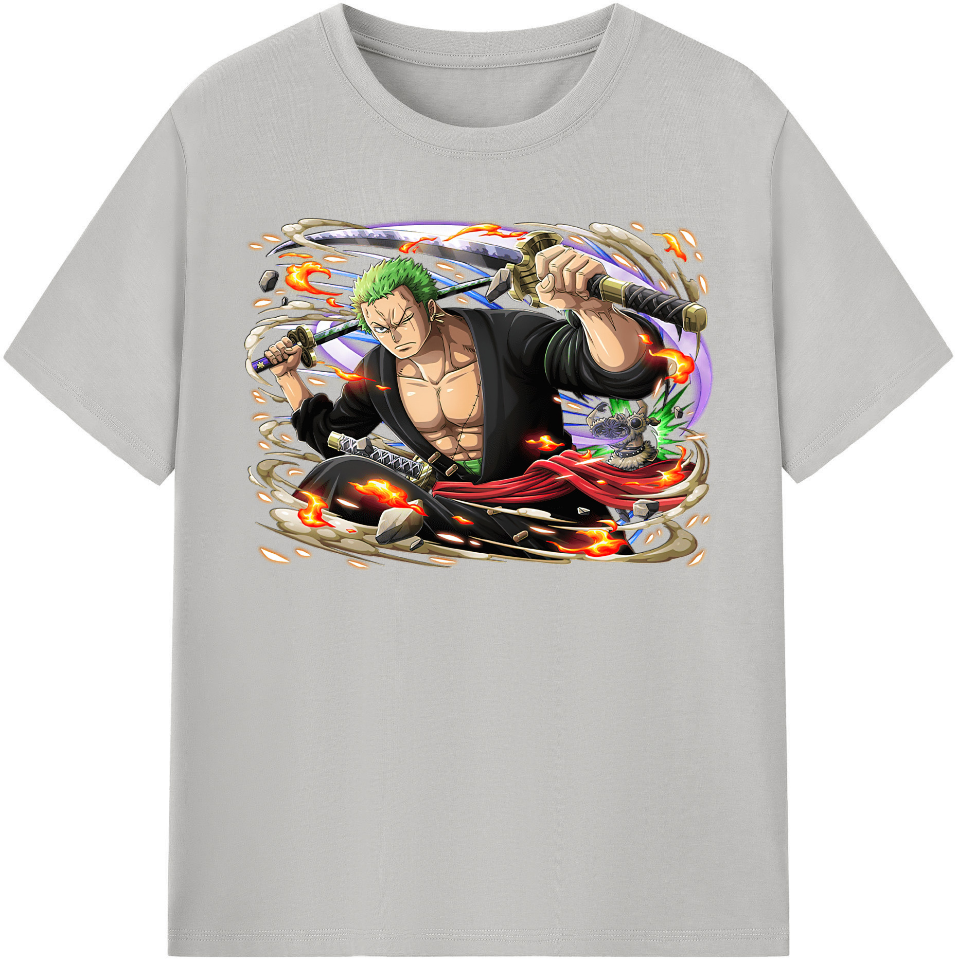 ワンピース ロロノア・ゾロ ONE PIECE Roronoa Zoro 綿100％半袖Tシャツ（フロントプリント）