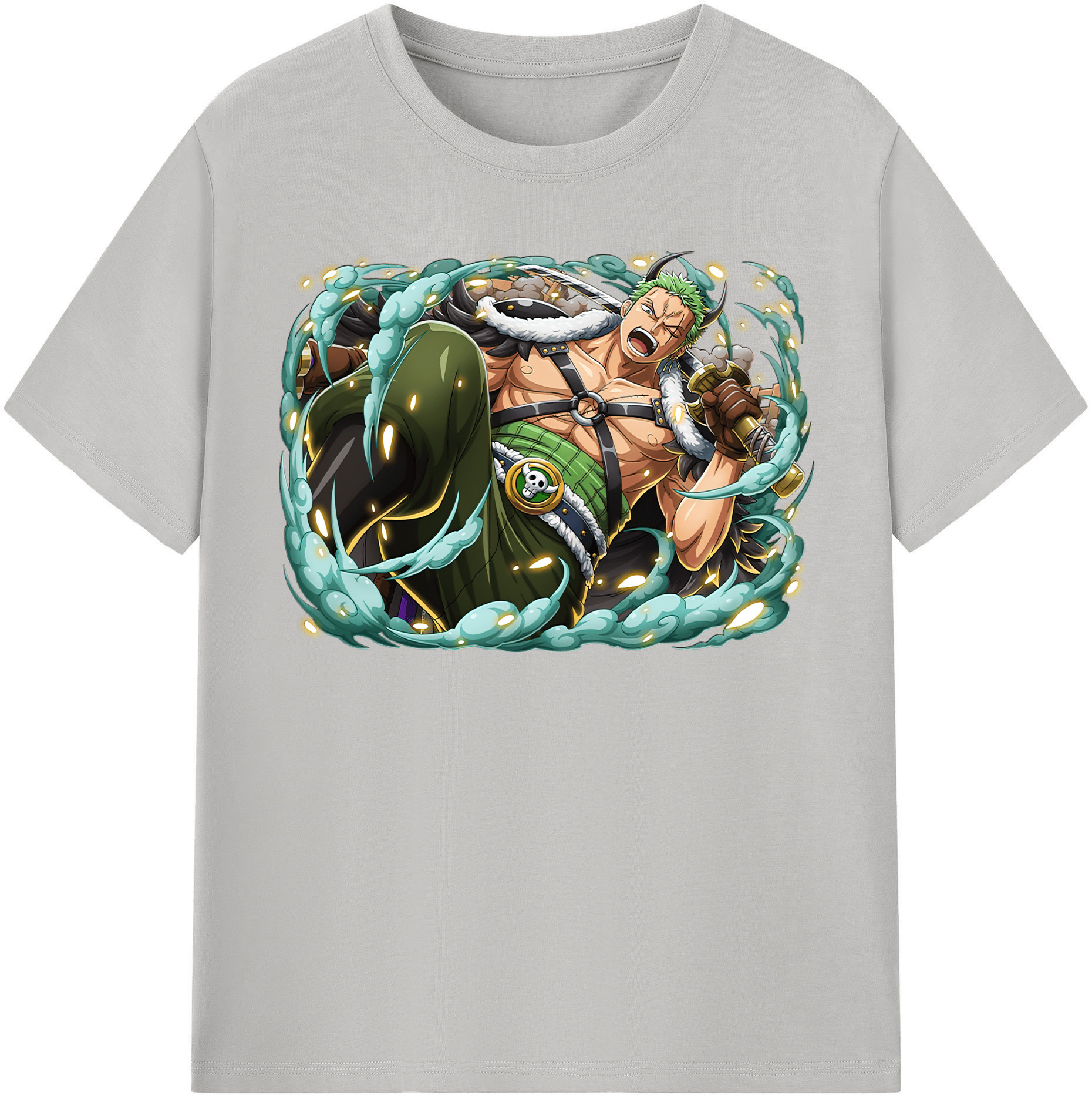 ワンピース ロロノア・ゾロ ONE PIECE Roronoa Zoro 綿100％半袖Tシャツ（フロントプリント）