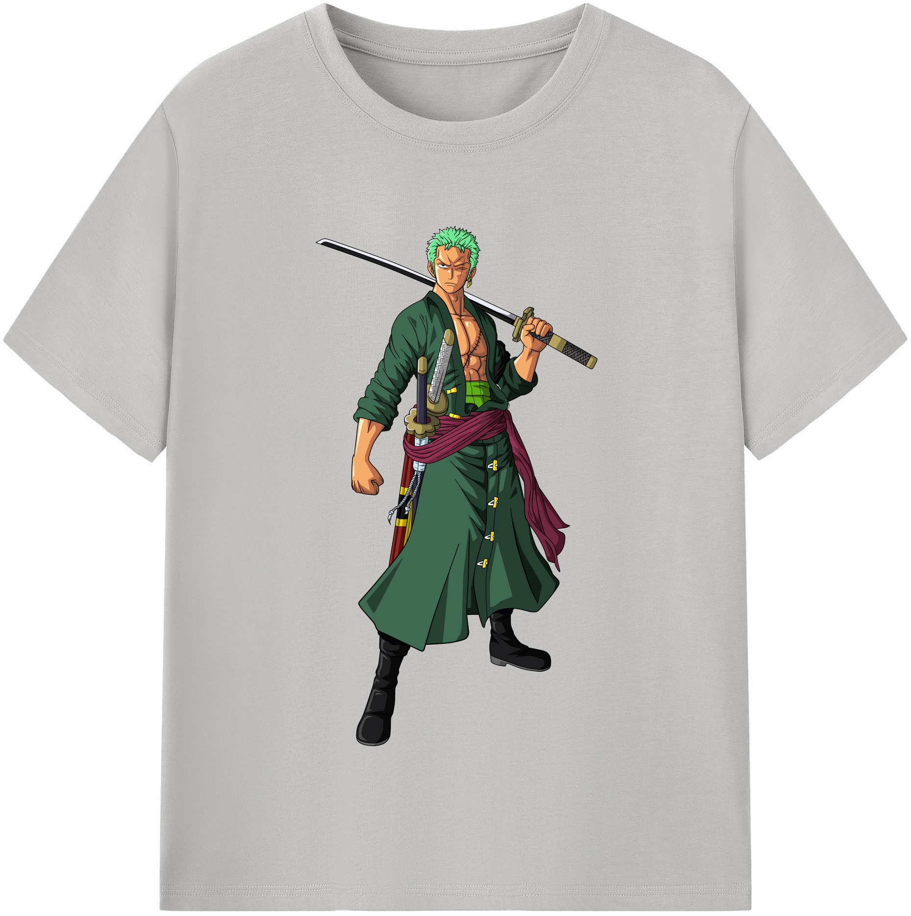ワンピース ロロノア・ゾロ ONE PIECE Roronoa Zoro 綿100％半袖Tシャツ（フロントプリント）