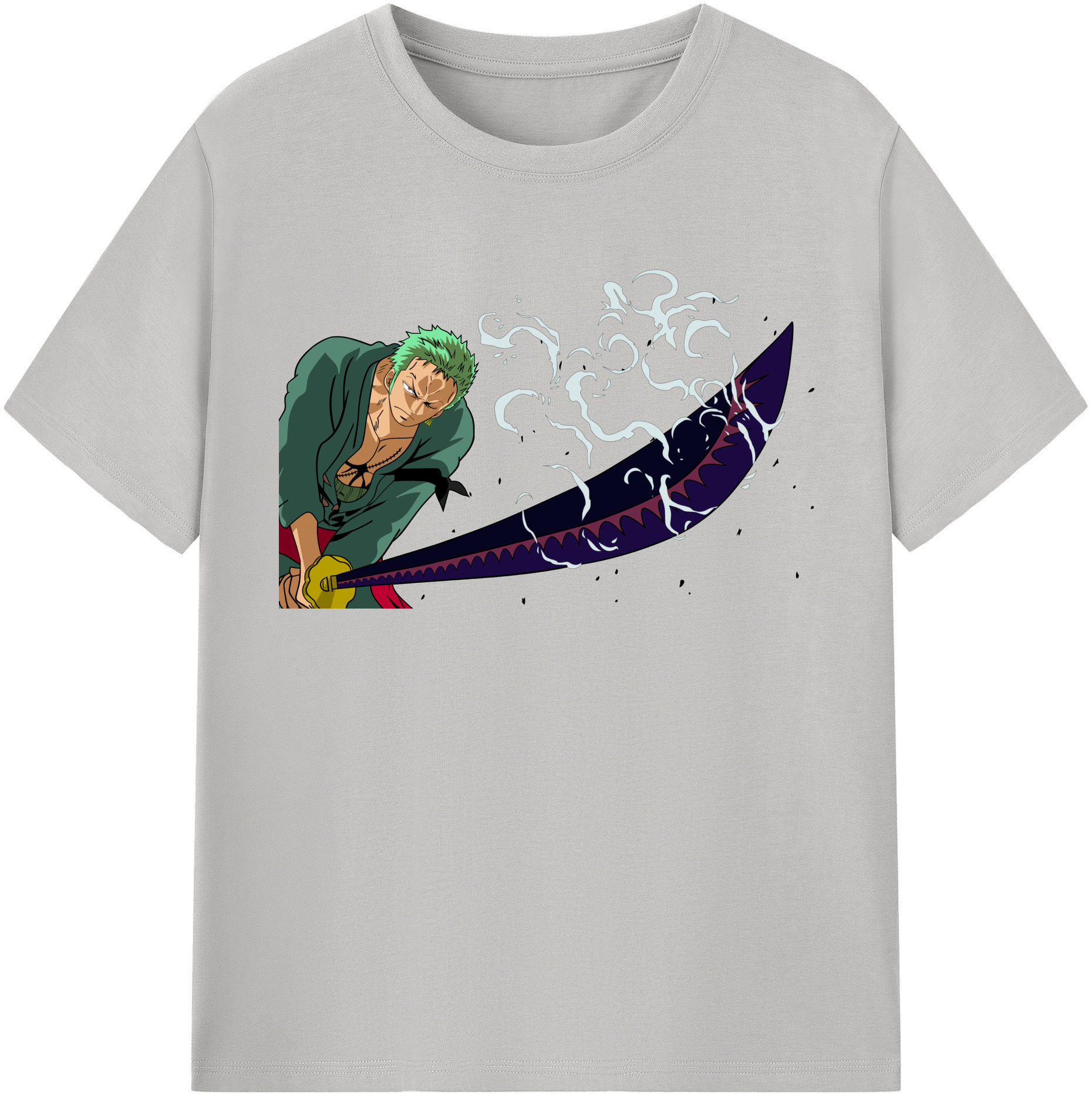 ワンピース ロロノア・ゾロ ONE PIECE Roronoa Zoro 綿100％半袖Tシャツ（フロントプリント）
