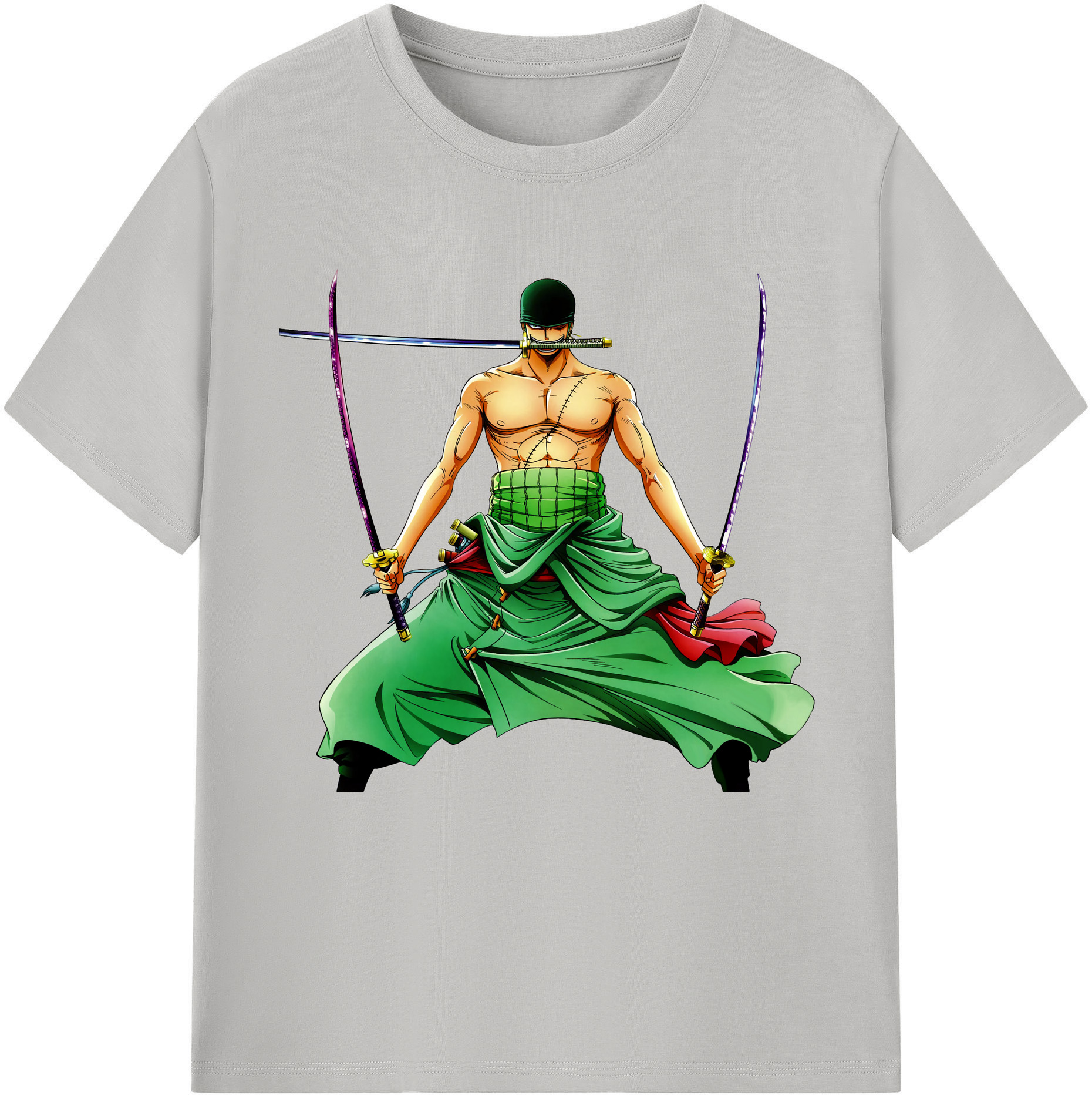ワンピース ロロノア・ゾロ ONE PIECE Roronoa Zoro 綿100％半袖Tシャツ（フロントプリント）