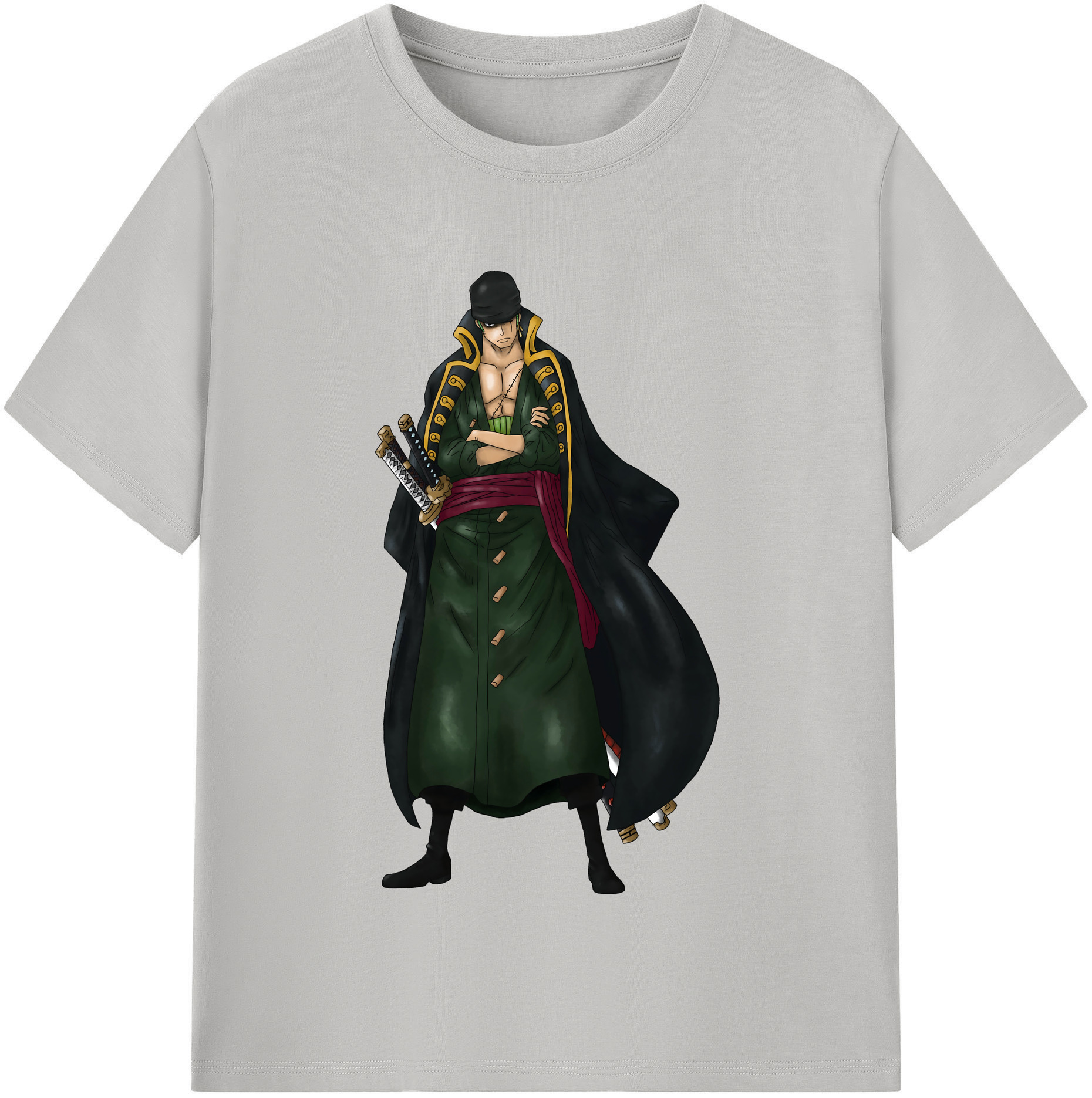 ワンピース ロロノア・ゾロ ONE PIECE Roronoa Zoro 綿100％半袖Tシャツ（フロントプリント）