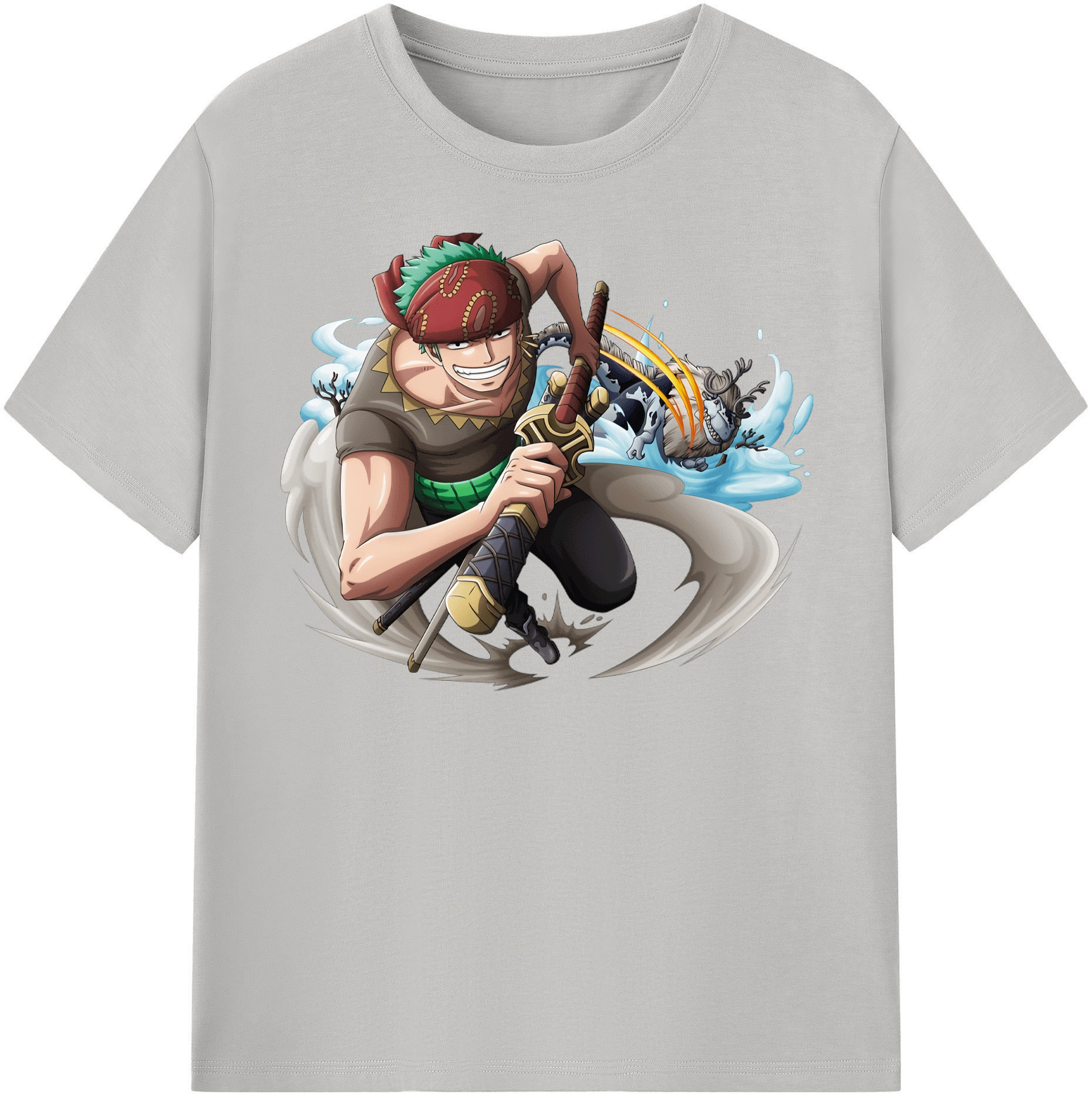 ワンピース ロロノア・ゾロ ONE PIECE Roronoa Zoro 綿100％半袖Tシャツ（フロントプリント）