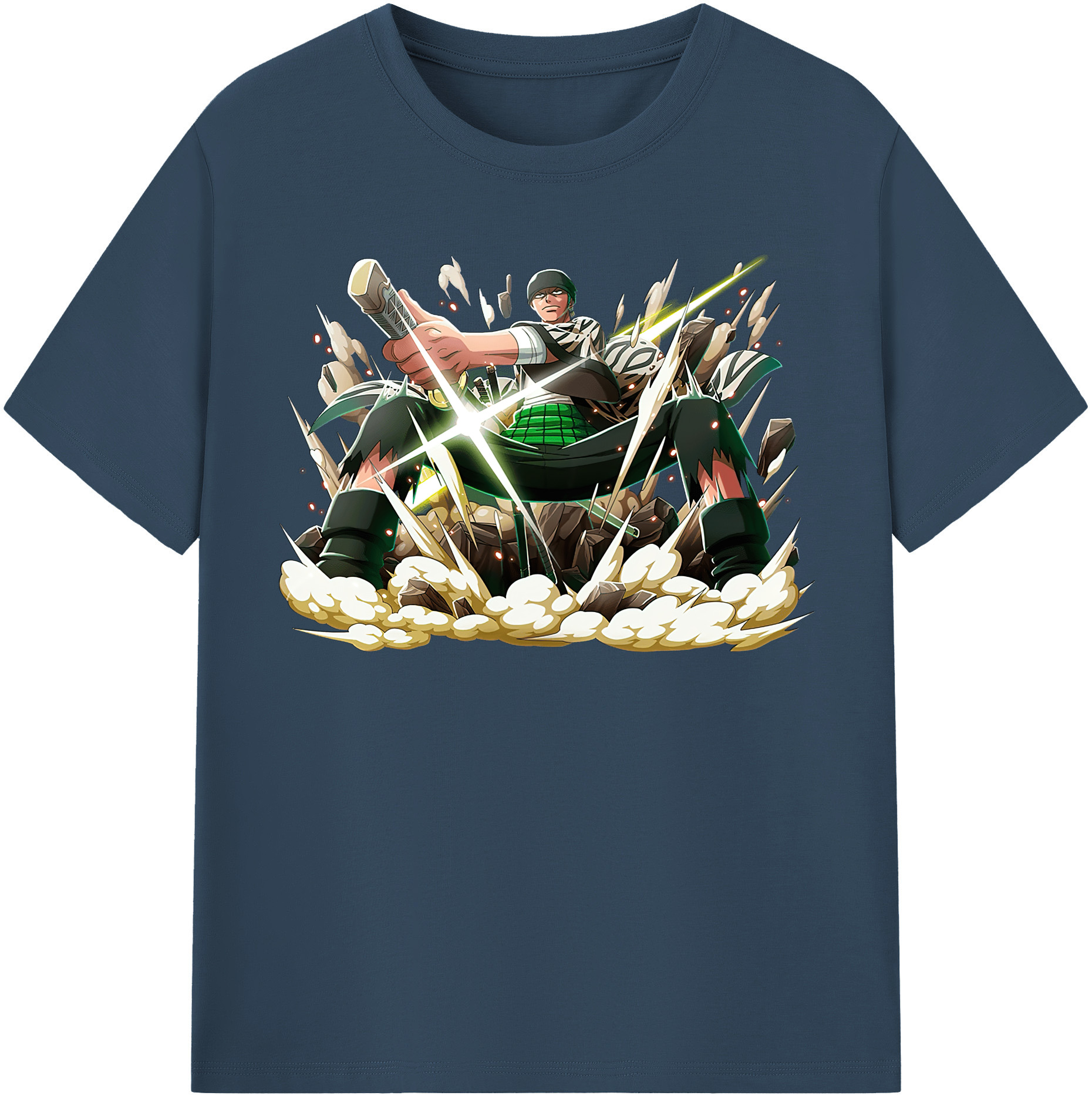 ワンピース ロロノア・ゾロ ONE PIECE Roronoa Zoro 綿100％半袖Tシャツ（フロントプリント）