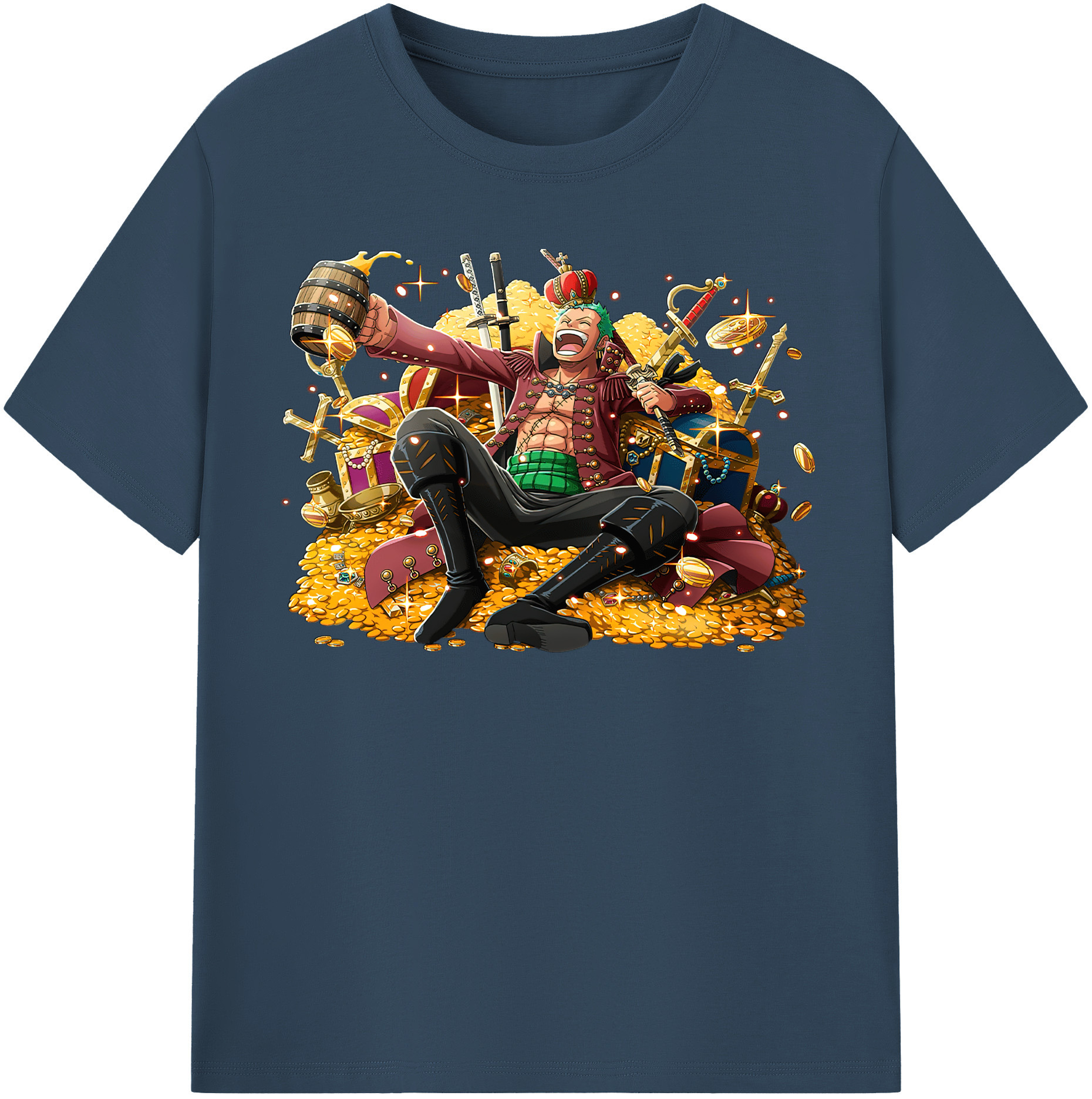 ワンピース ロロノア・ゾロ ONE PIECE Roronoa Zoro 綿100％半袖Tシャツ（フロントプリント）