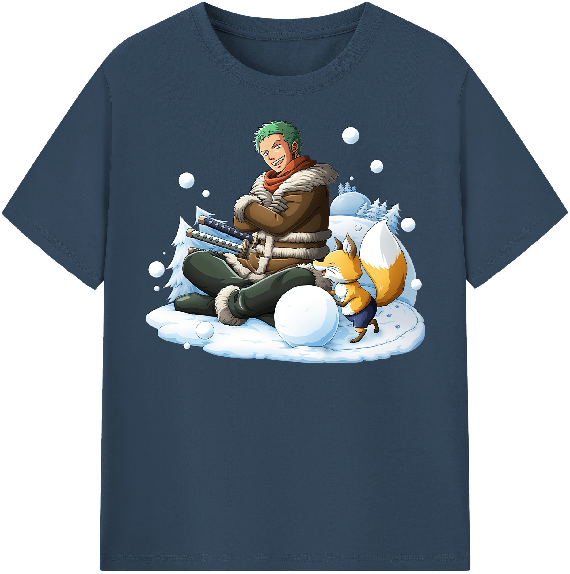 ワンピース ロロノア・ゾロ ONE PIECE Roronoa Zoro 綿100％半袖Tシャツ（フロントプリント）