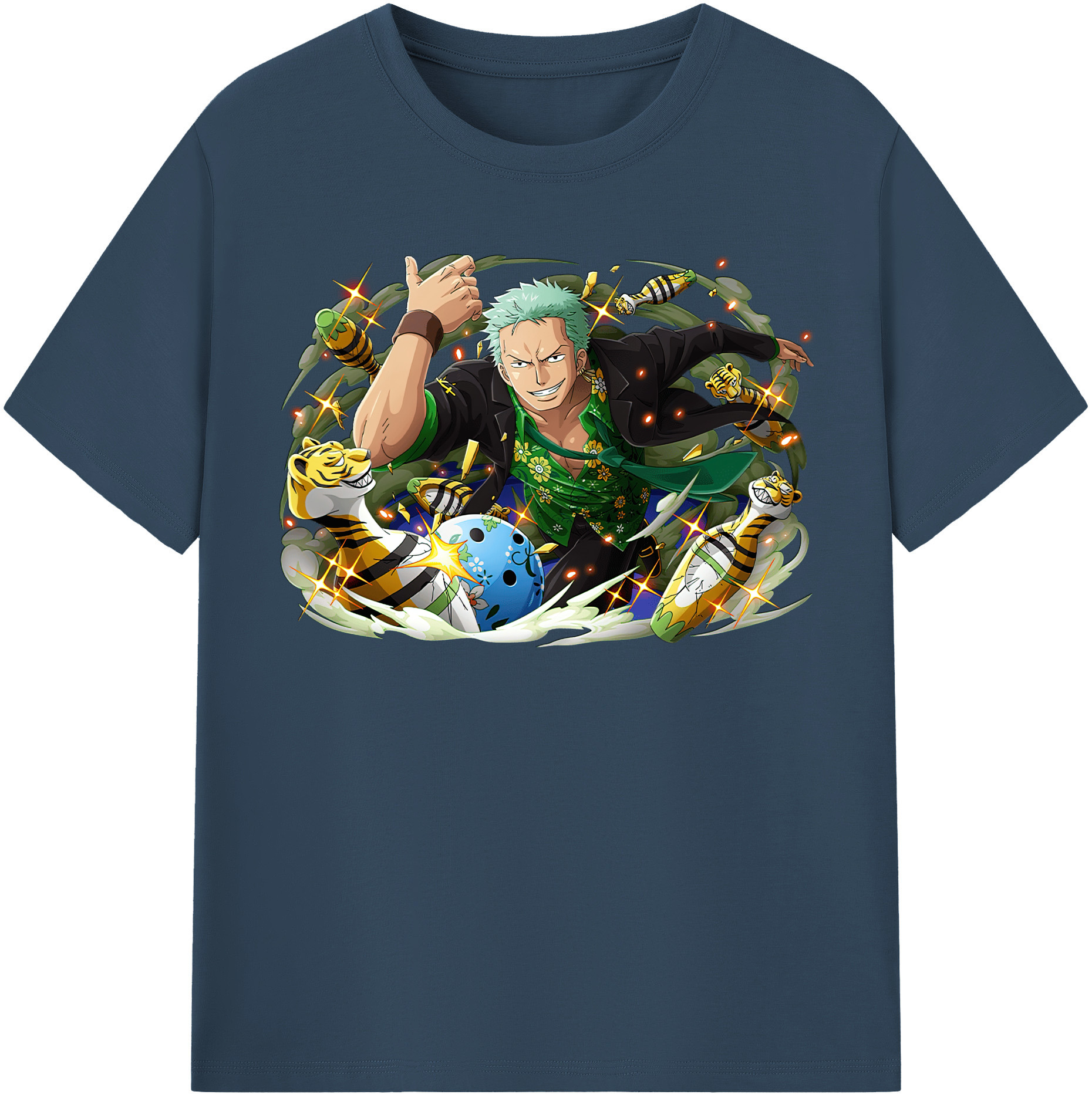 ワンピース ロロノア・ゾロ ONE PIECE Roronoa Zoro 綿100％半袖Tシャツ（フロントプリント）