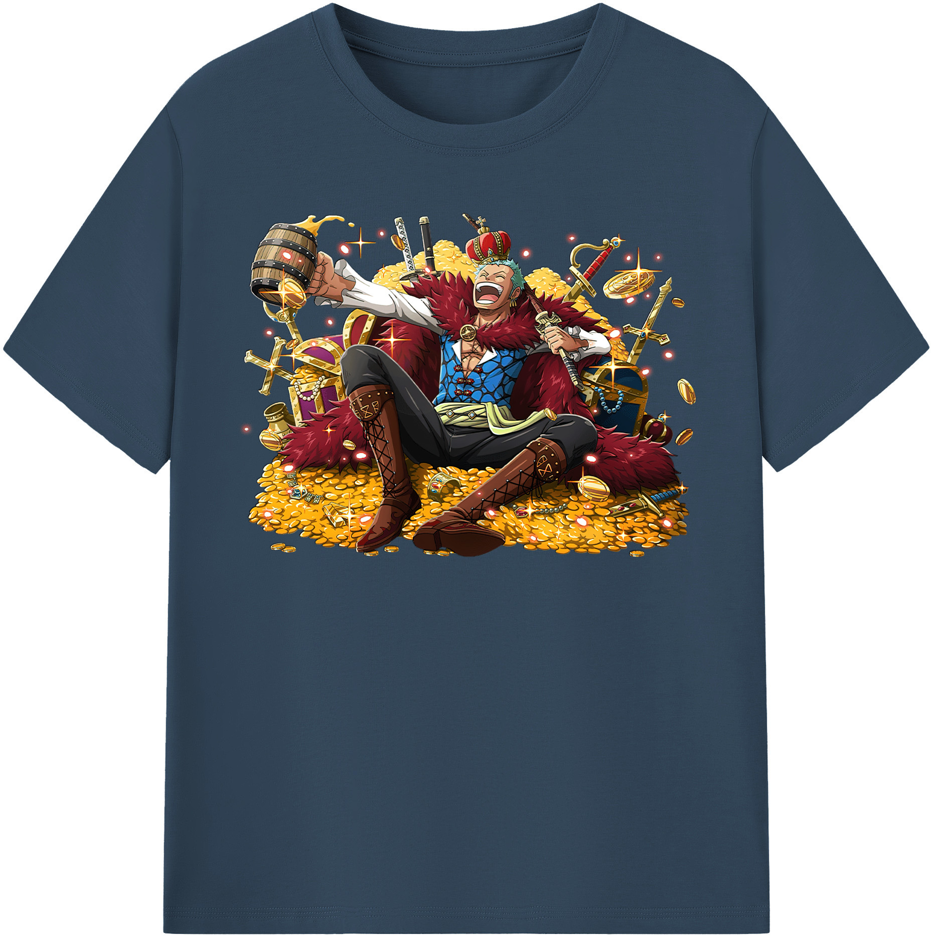 ワンピース ロロノア・ゾロ ONE PIECE Roronoa Zoro 綿100％半袖Tシャツ（フロントプリント）