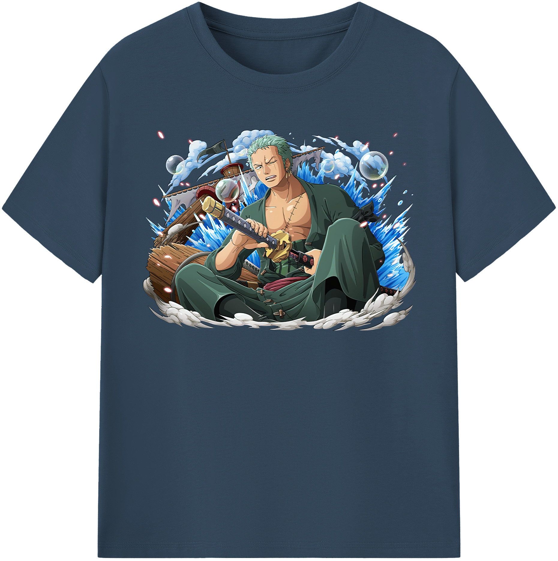 ワンピース ロロノア・ゾロ ONE PIECE Roronoa Zoro 綿100％半袖Tシャツ（フロントプリント）