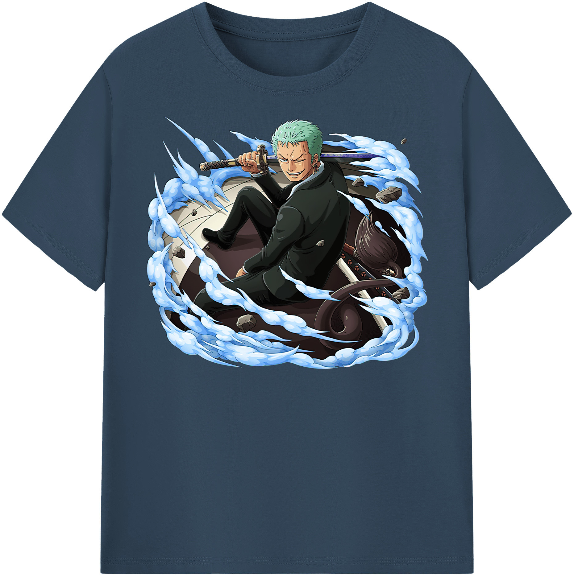 ワンピース ロロノア・ゾロ ONE PIECE Roronoa Zoro 綿100％半袖Tシャツ（フロントプリント）