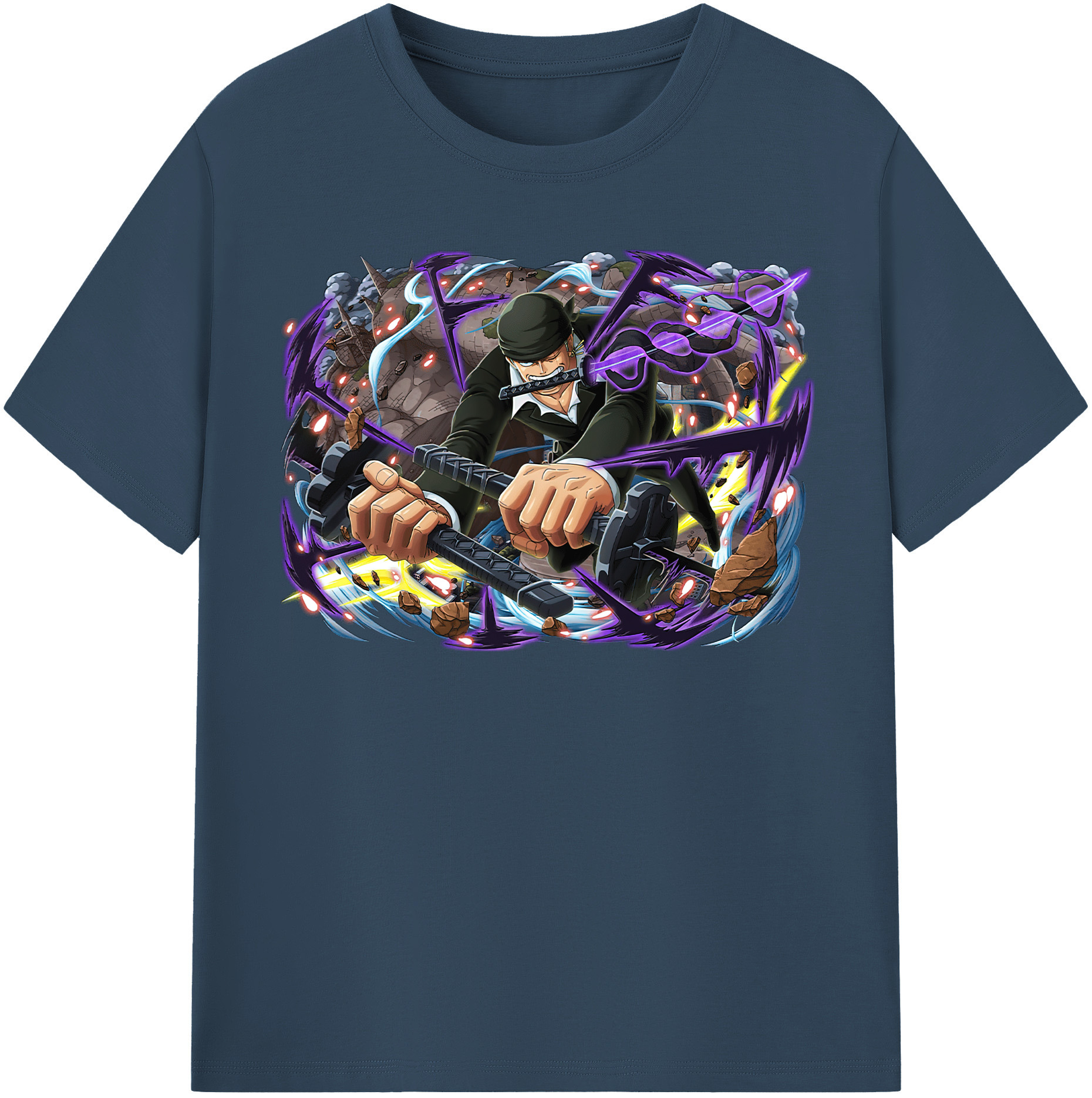 ワンピース ロロノア・ゾロ ONE PIECE Roronoa Zoro 綿100％半袖Tシャツ（フロントプリント）