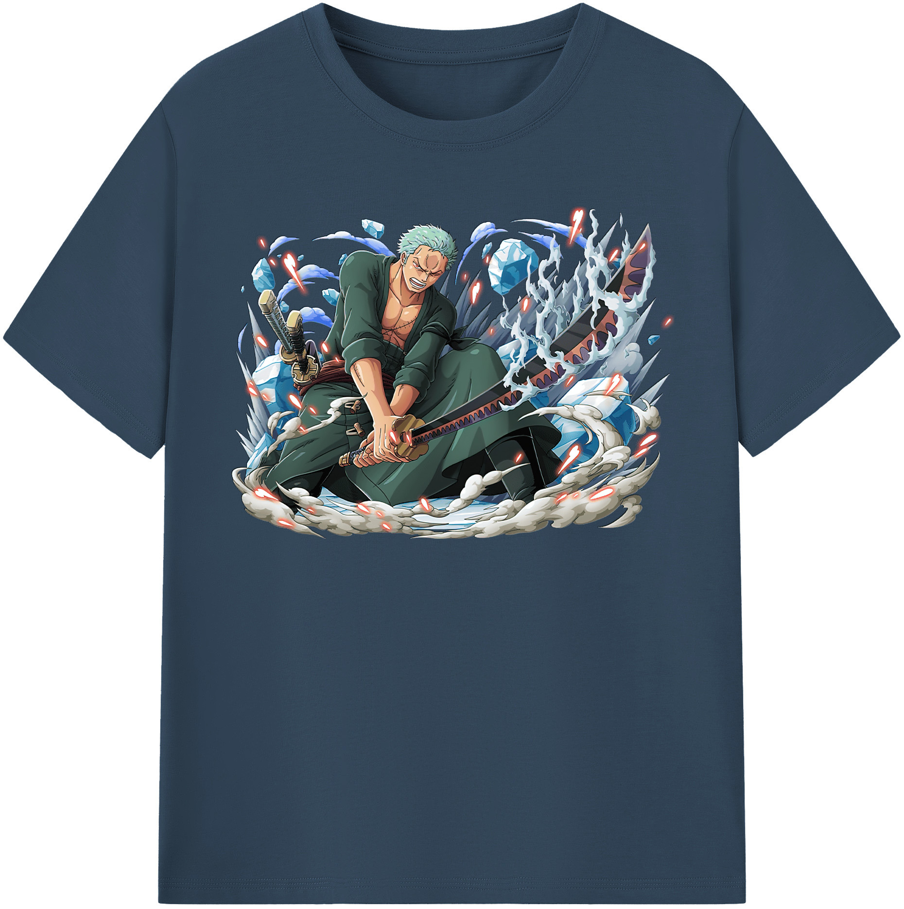 ワンピース ロロノア・ゾロ ONE PIECE Roronoa Zoro 綿100％半袖Tシャツ（フロントプリント）