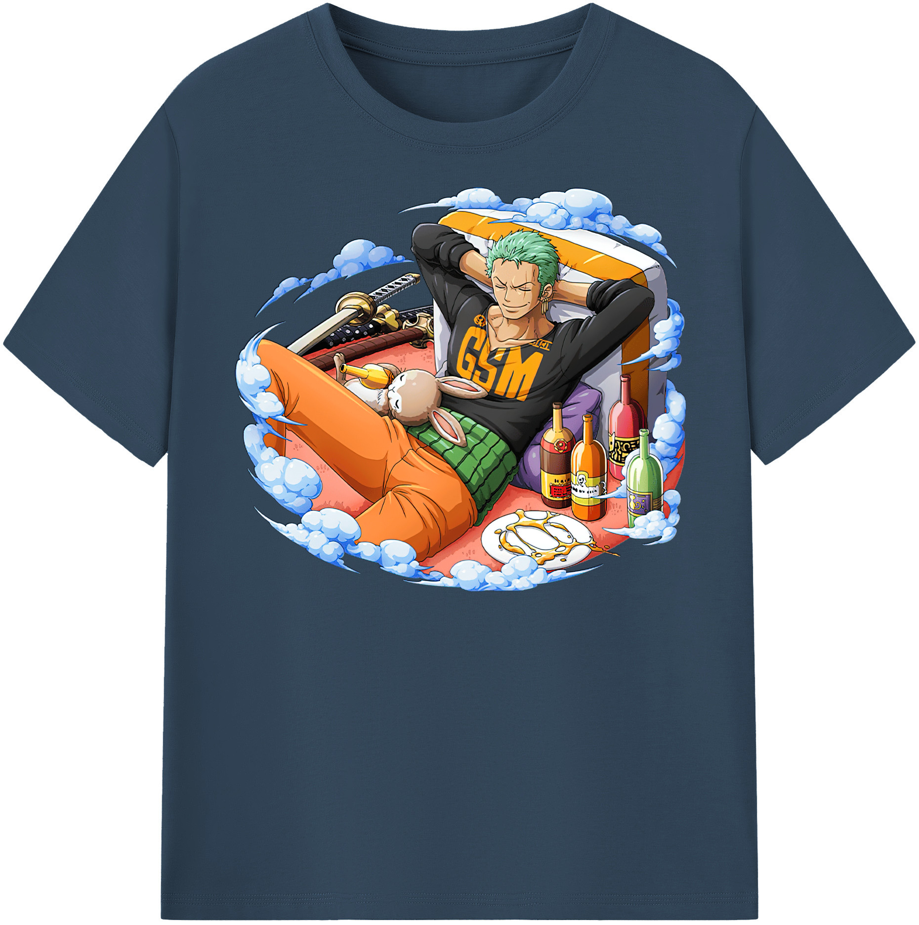 ワンピース ロロノア・ゾロ ONE PIECE Roronoa Zoro 綿100％半袖Tシャツ（フロントプリント）