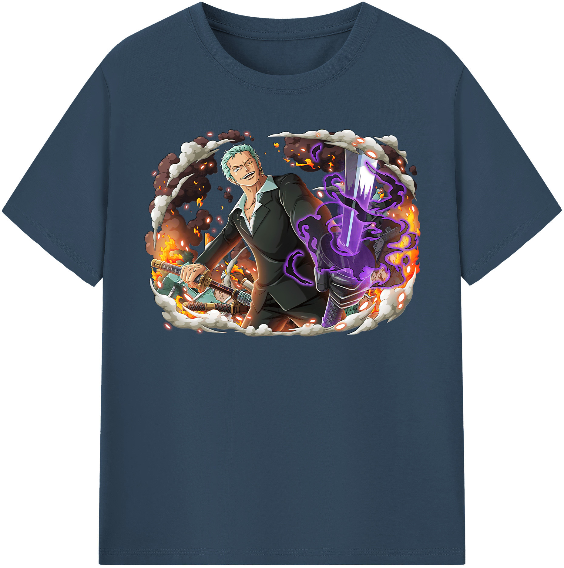 ワンピース ロロノア・ゾロ ONE PIECE Roronoa Zoro 綿100％半袖Tシャツ（フロントプリント）
