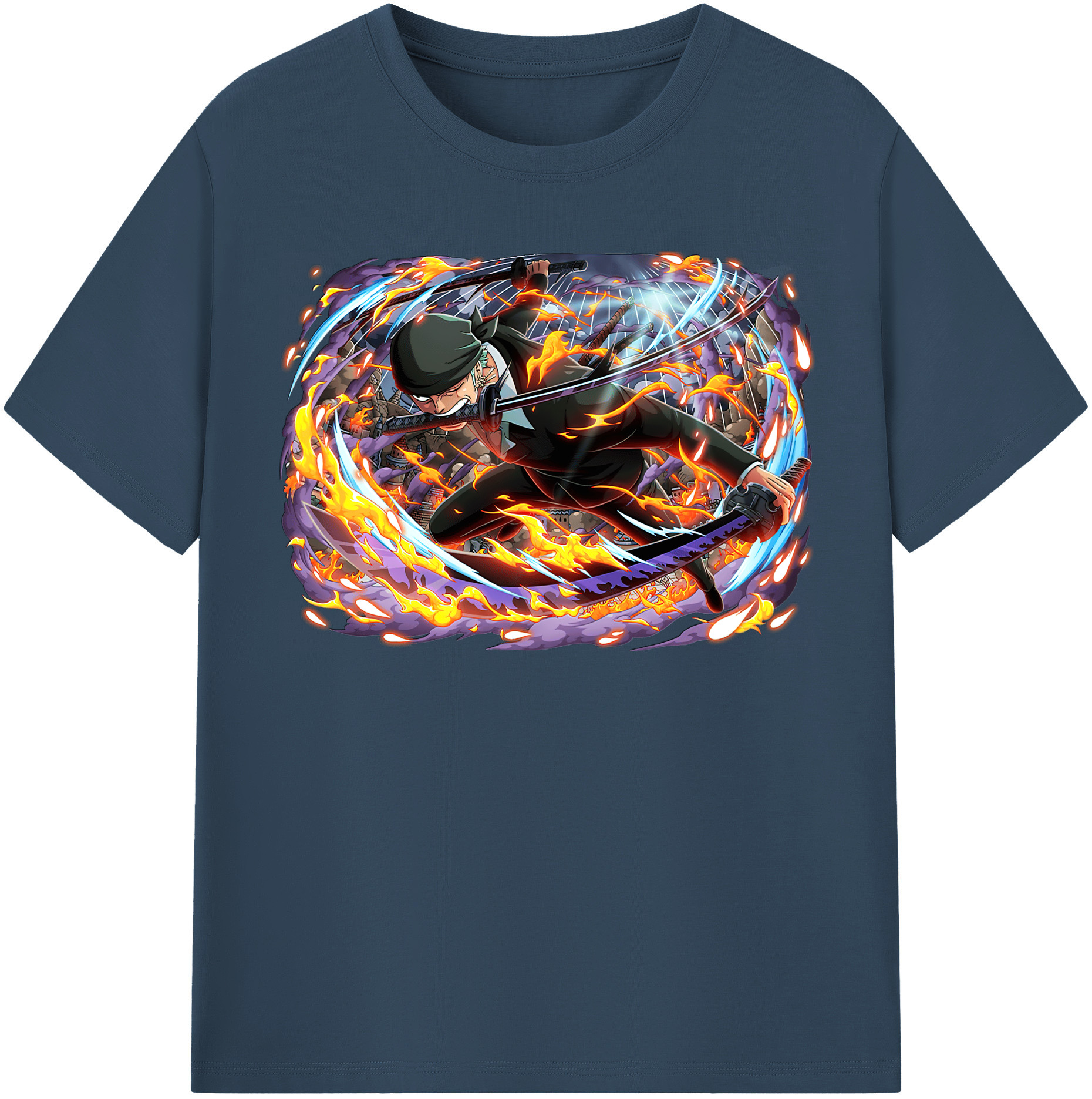 ワンピース ロロノア・ゾロ ONE PIECE Roronoa Zoro 綿100％半袖Tシャツ（フロントプリント）