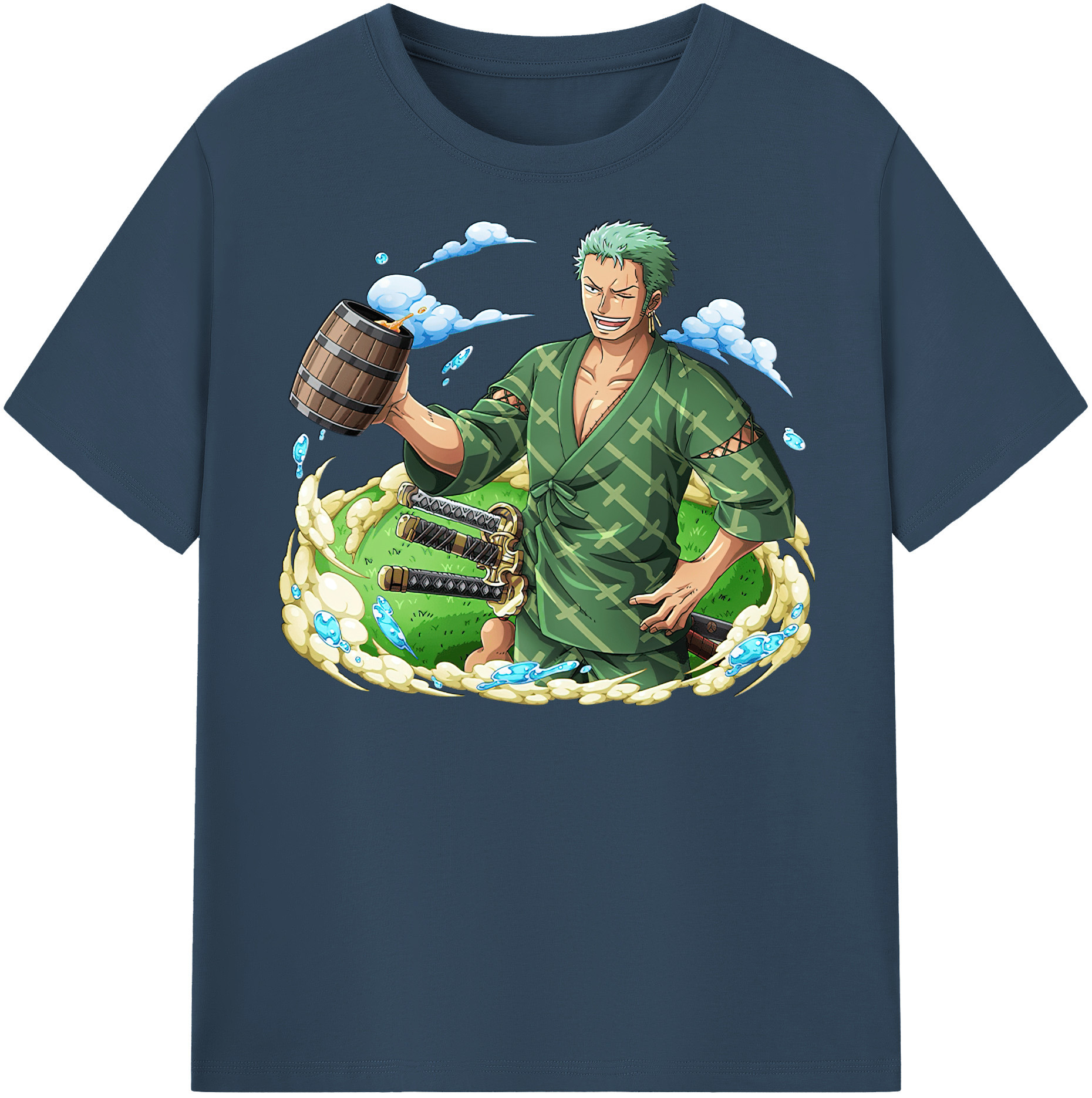ワンピース ロロノア・ゾロ ONE PIECE Roronoa Zoro 綿100％半袖Tシャツ（フロントプリント）
