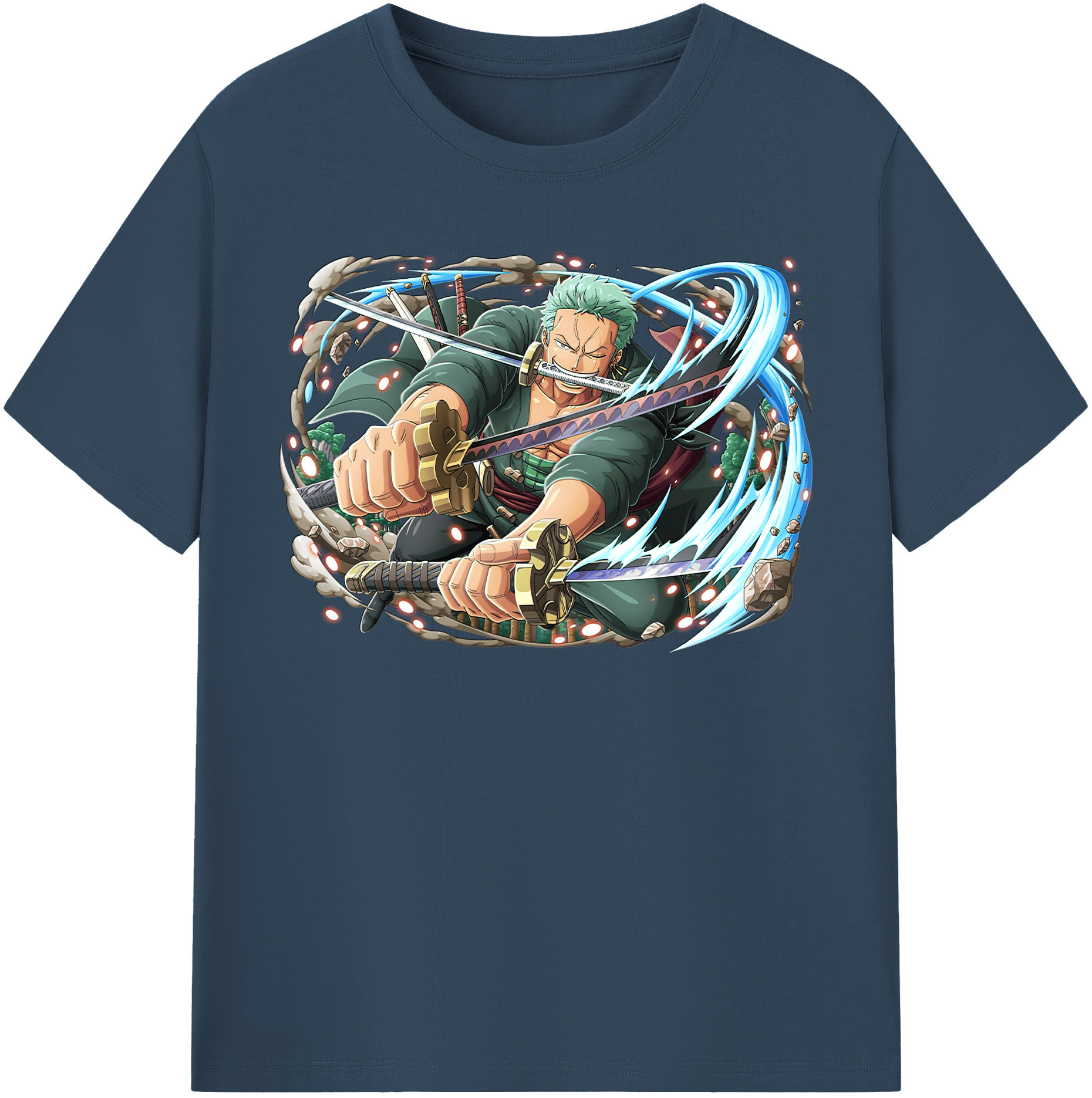 ワンピース ロロノア・ゾロ ONE PIECE Roronoa Zoro 綿100％半袖Tシャツ（フロントプリント）