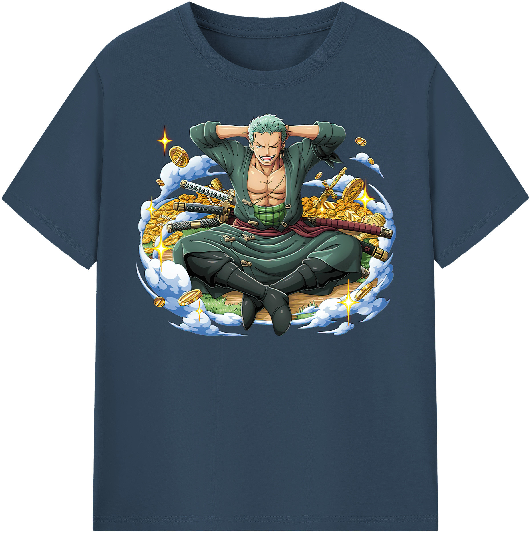 ワンピース ロロノア・ゾロ ONE PIECE Roronoa Zoro 綿100％半袖Tシャツ（フロントプリント）