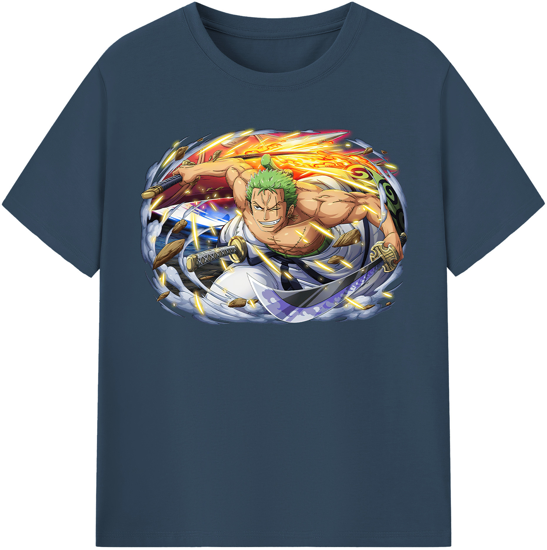 ワンピース ロロノア・ゾロ ONE PIECE Roronoa Zoro 綿100％半袖Tシャツ（フロントプリント）