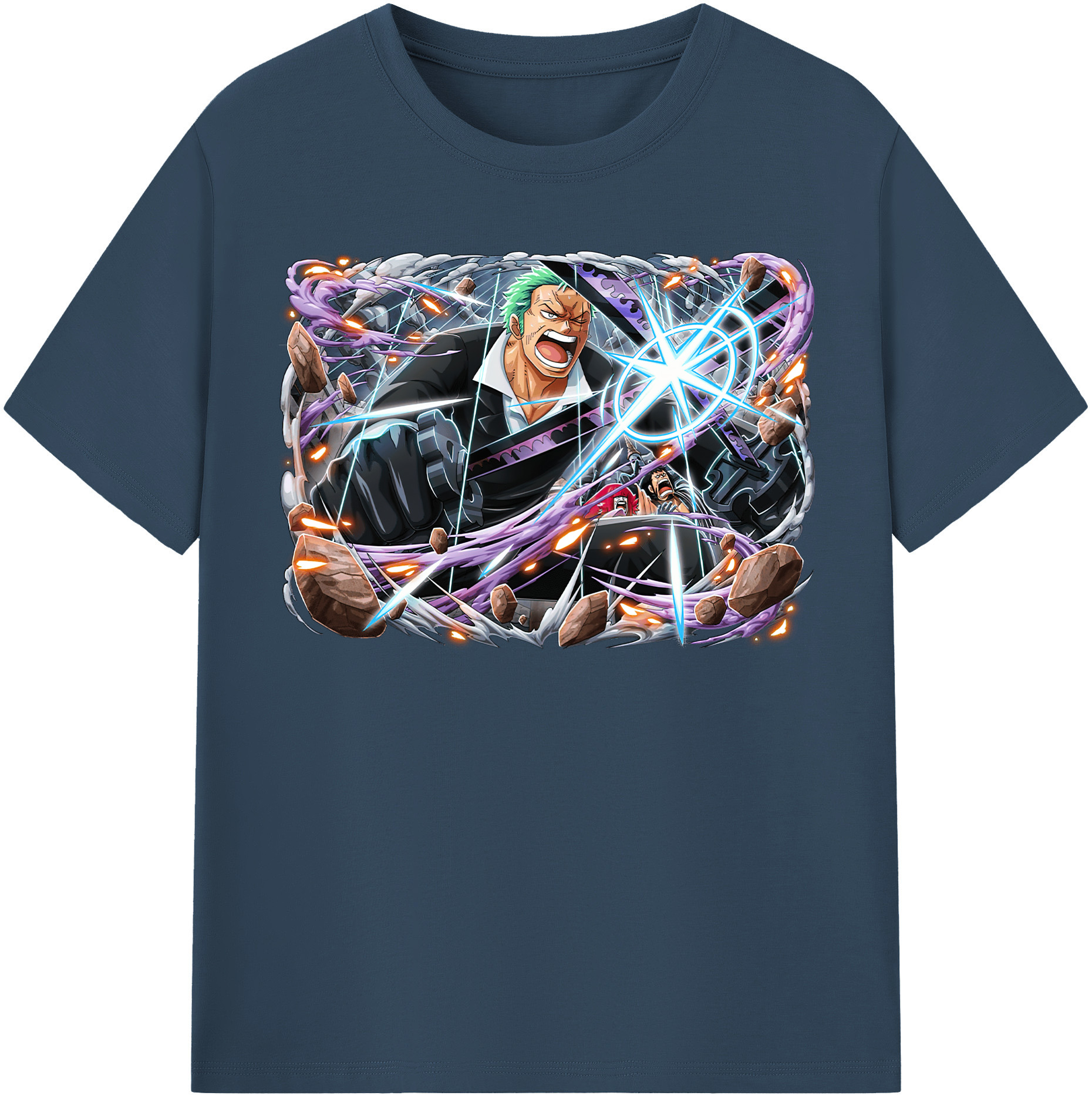 ワンピース ロロノア・ゾロ ONE PIECE Roronoa Zoro 綿100％半袖Tシャツ（フロントプリント）