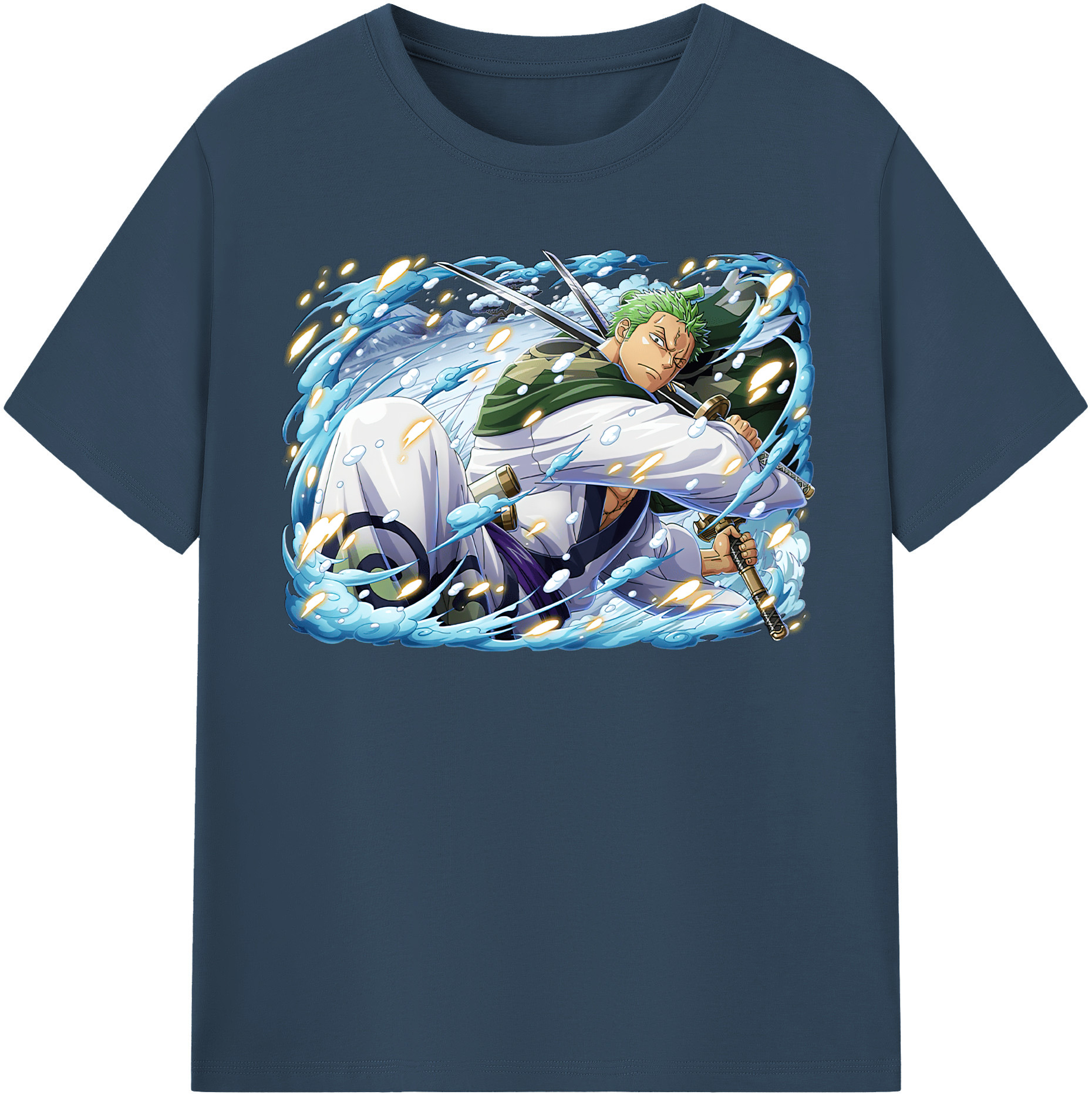 ワンピース ロロノア・ゾロ ONE PIECE Roronoa Zoro 綿100％半袖Tシャツ（フロントプリント）
