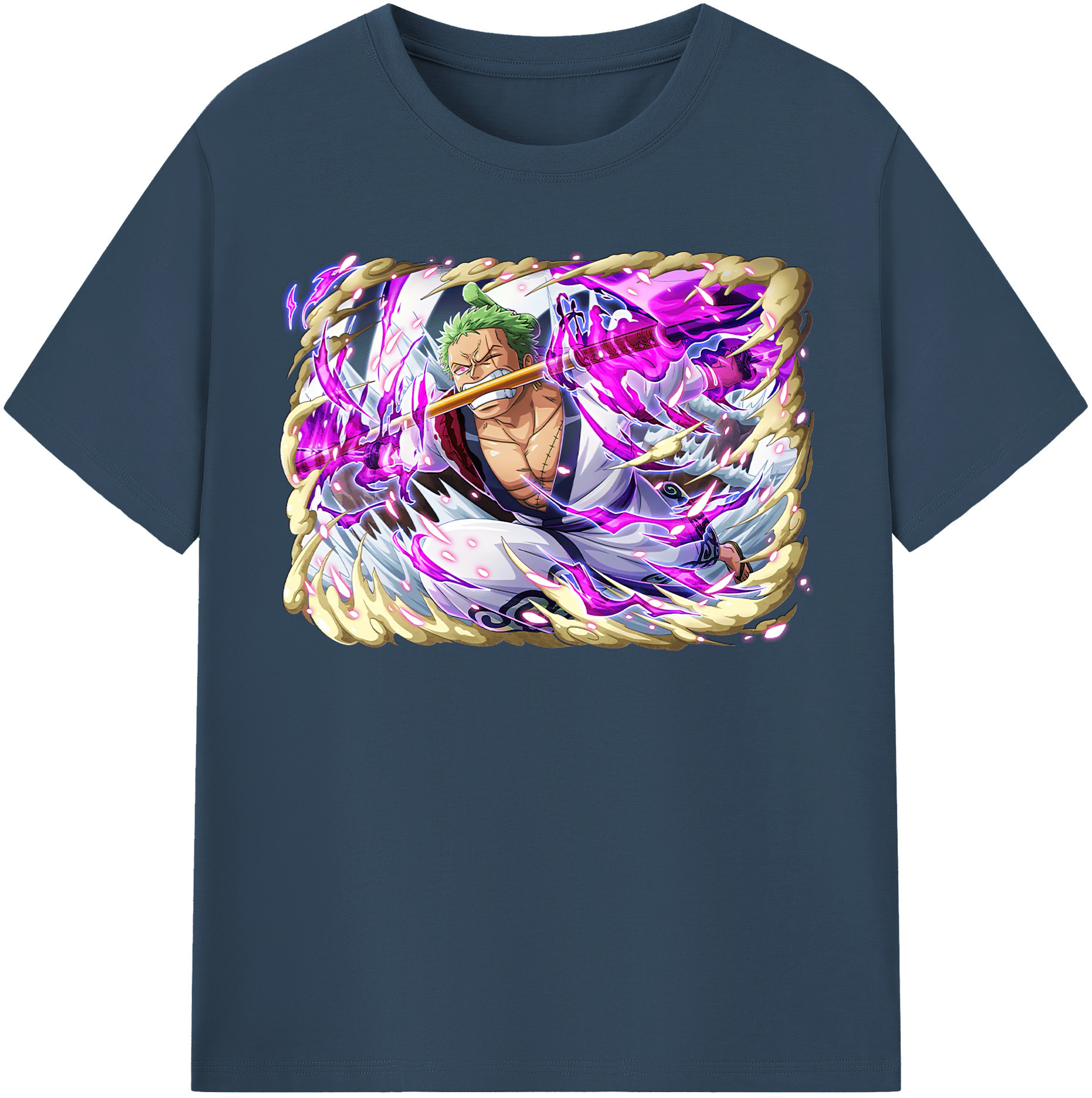 ワンピース ロロノア・ゾロ ONE PIECE Roronoa Zoro 綿100％半袖Tシャツ（フロントプリント）