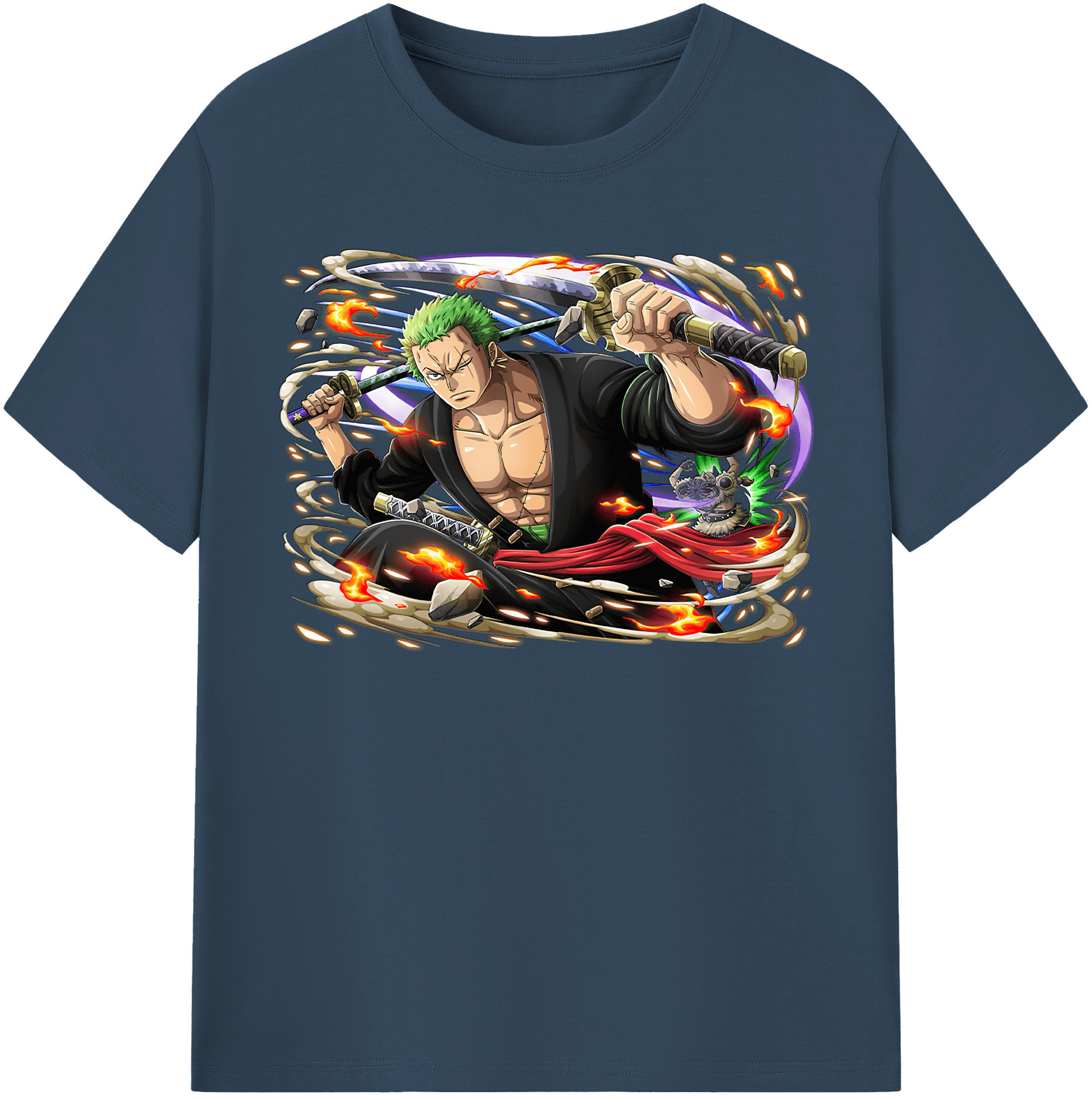 ワンピース ロロノア・ゾロ ONE PIECE Roronoa Zoro 綿100％半袖Tシャツ（フロントプリント）