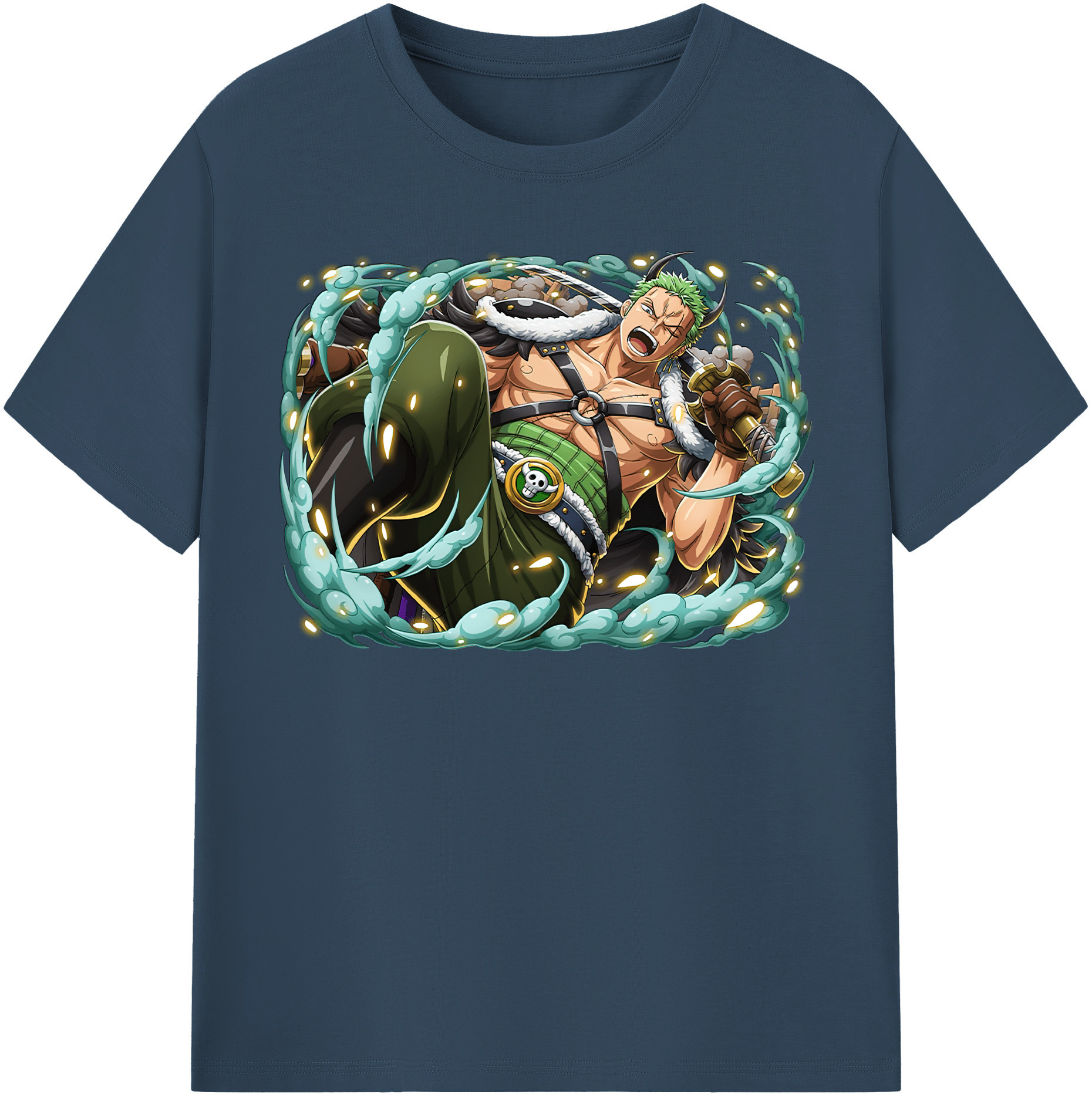 ワンピース ロロノア・ゾロ ONE PIECE Roronoa Zoro 綿100％半袖Tシャツ（フロントプリント）