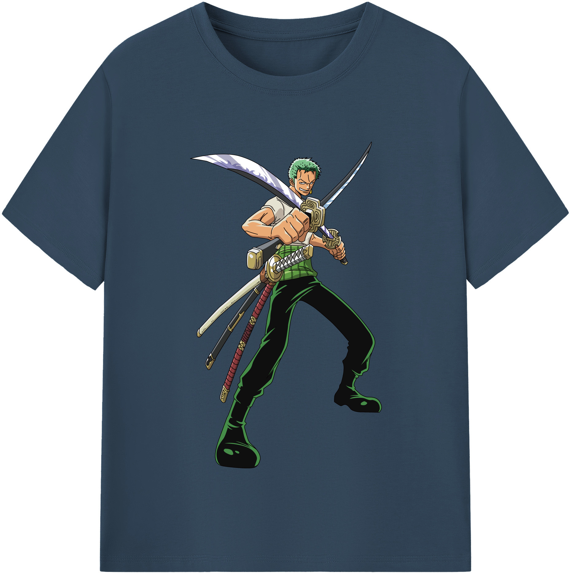 ワンピース ロロノア・ゾロ ONE PIECE Roronoa Zoro 綿100％半袖Tシャツ（フロントプリント）