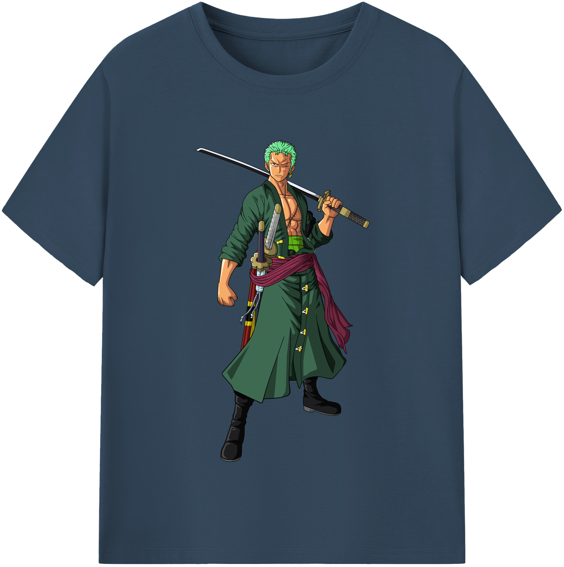 ワンピース ロロノア・ゾロ ONE PIECE Roronoa Zoro 綿100％半袖Tシャツ（フロントプリント）